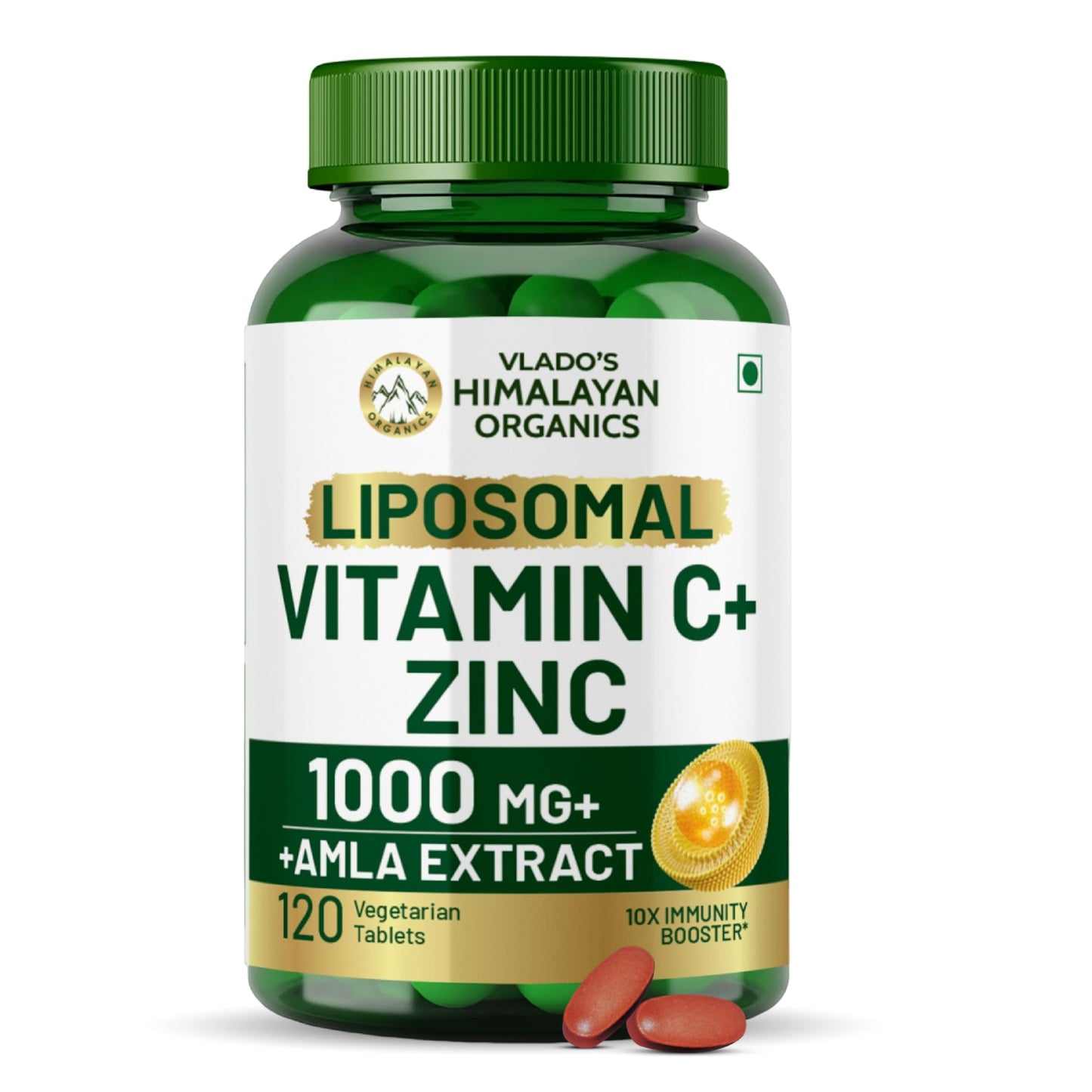 Himalayan Organics Plant Based Vitamin C with Zinc, 120 Veg Capsules