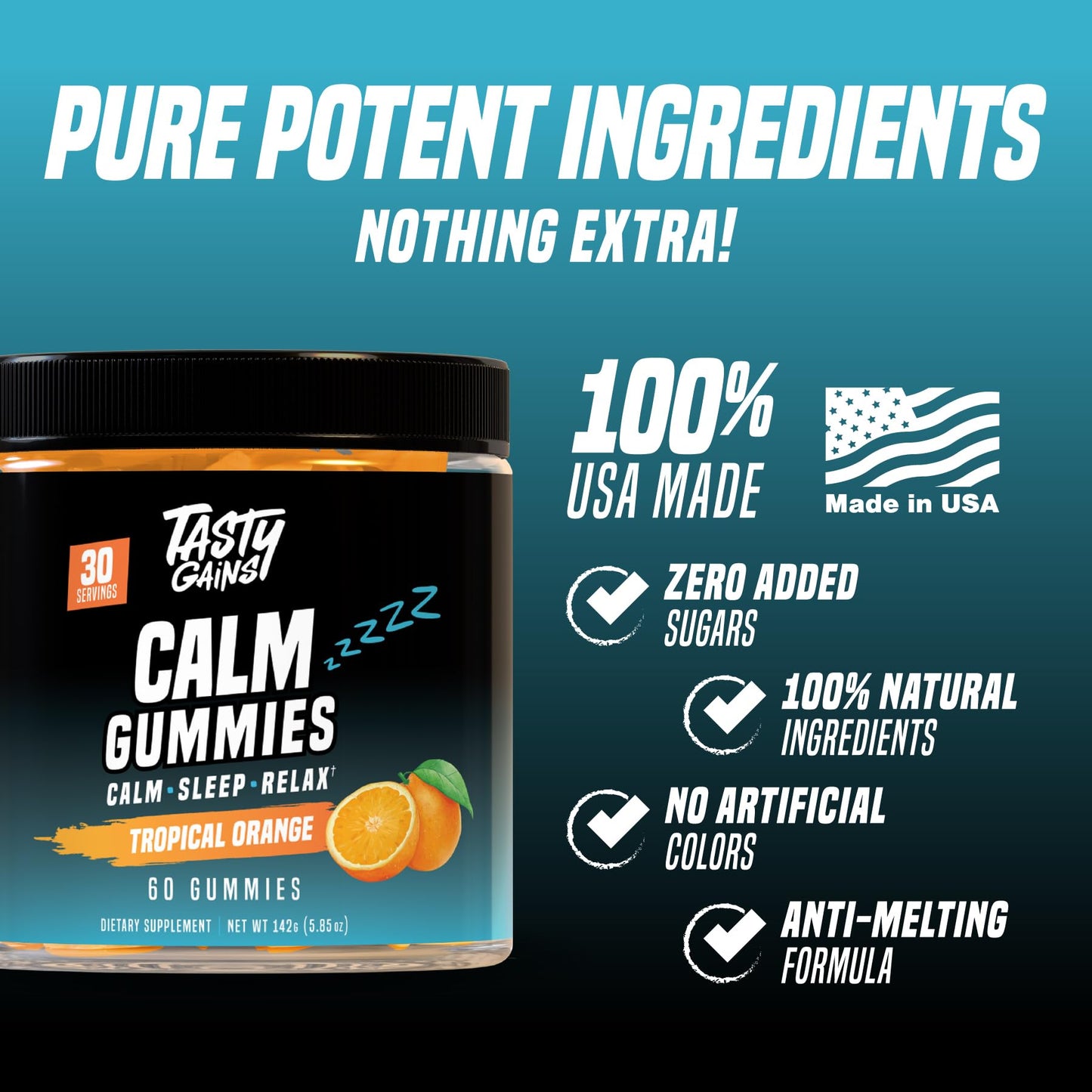 TASTY GAINS Magnesium Gummies 60 Chews