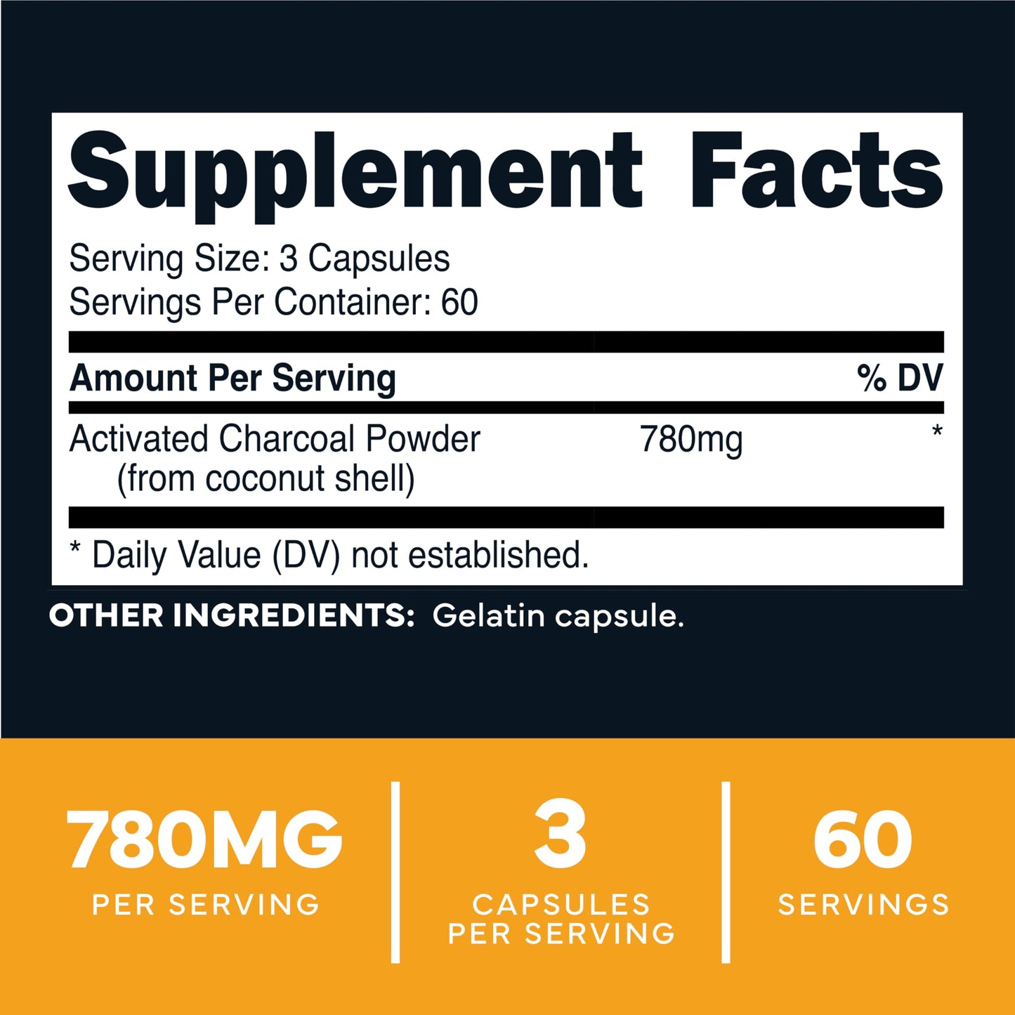 Type Zero Activated Charcoal Capsule 180 Count