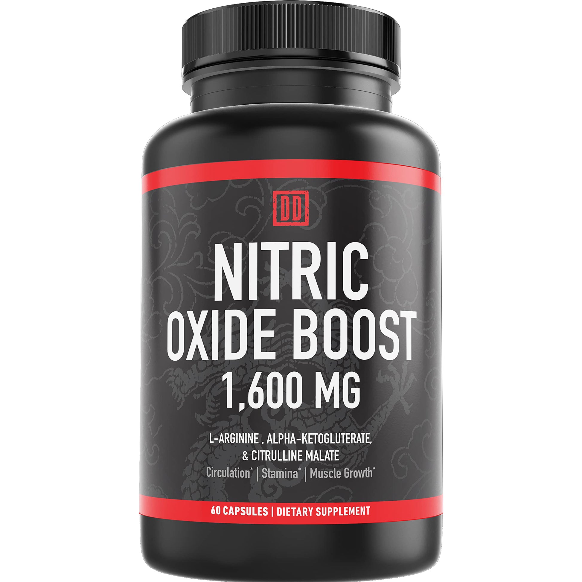 Double Dragon Organics Nitric Oxide Booster Supplement Capsules 60 Count