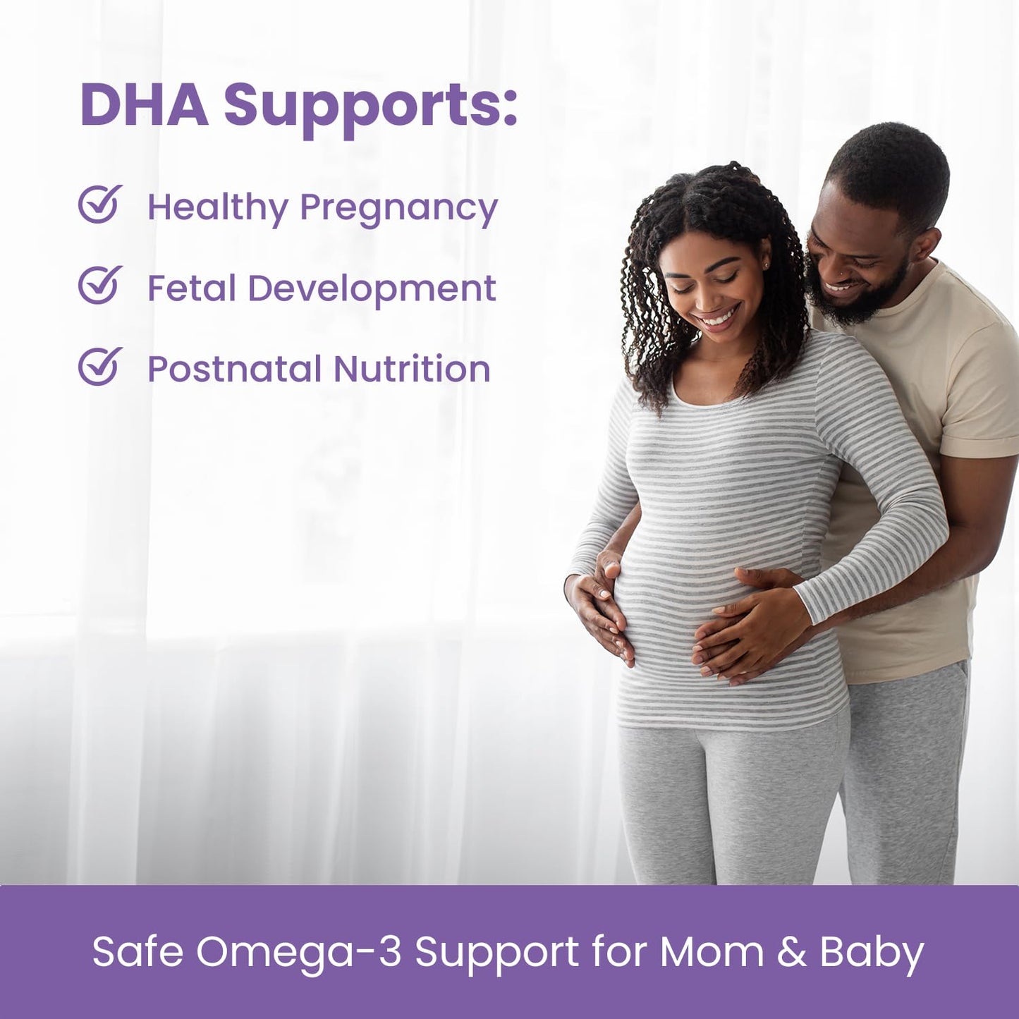 Mother's Promise Prenatal DHA for Women 600mg + 400 IU Vitamin D3 Softgels 120 Count