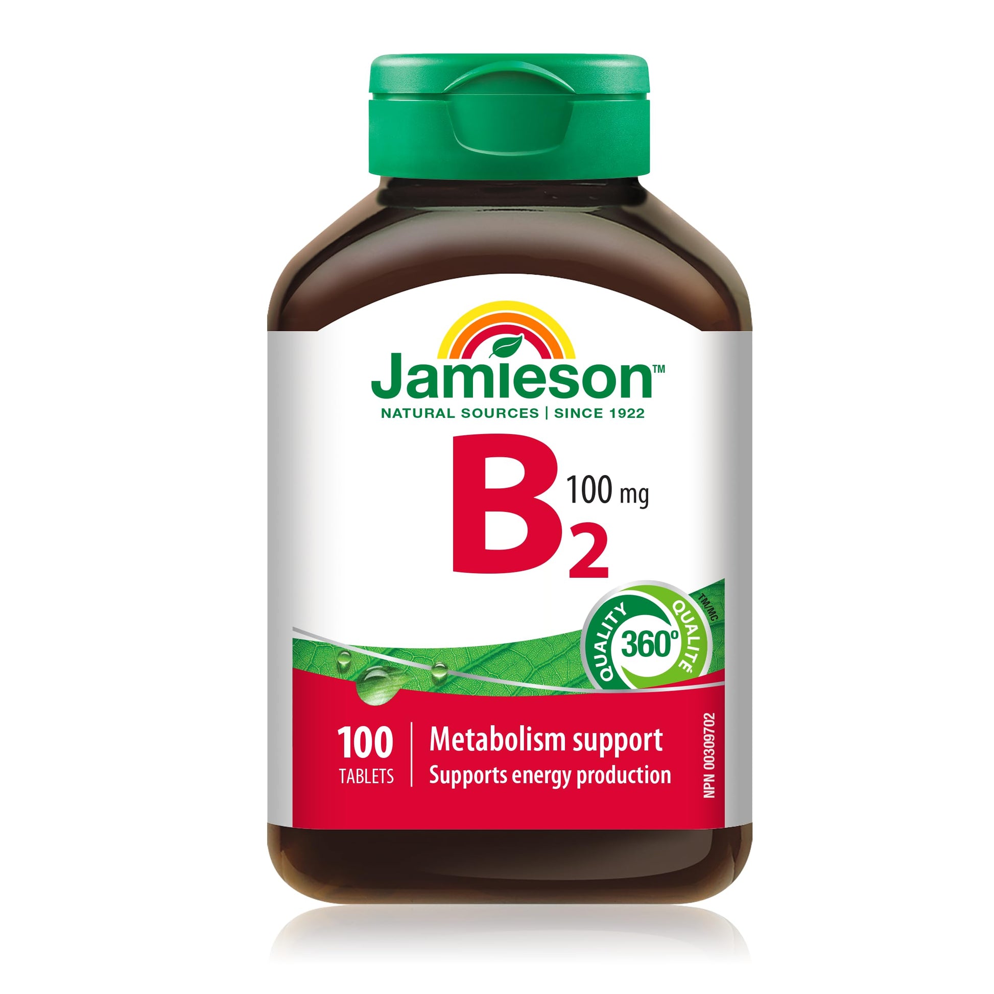 Jamieson Vitamin B2 (Riboflavin) 100 mg Tablet, 100 Tablets