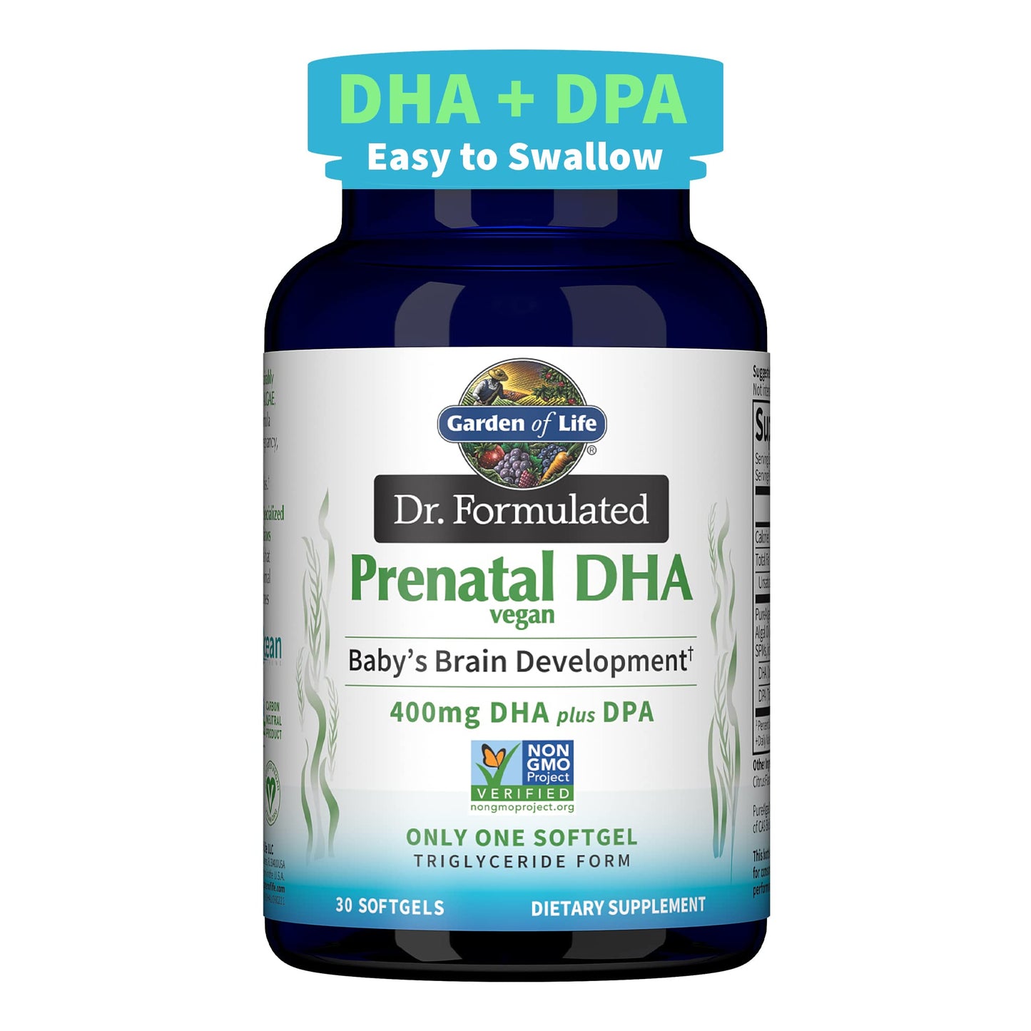 Garden of Life Dr. Formulated Prenatal Vegan DHA Softgels 30 Count