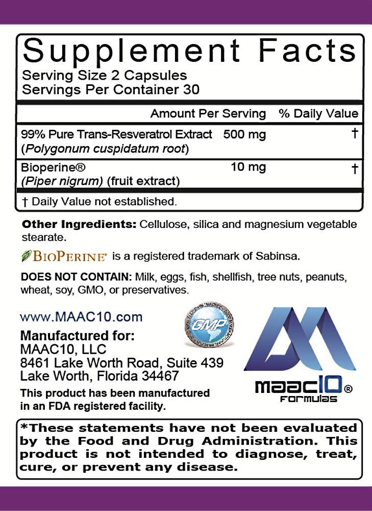 MAAC10 NMN Resveratrol NAD+ Combo Pack Capsules 1 Count