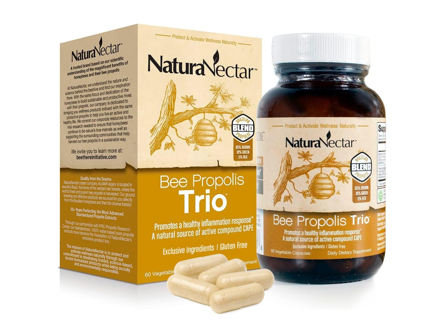 NaturaNectar Bee Propolis Trio Capsules 60 Capsules