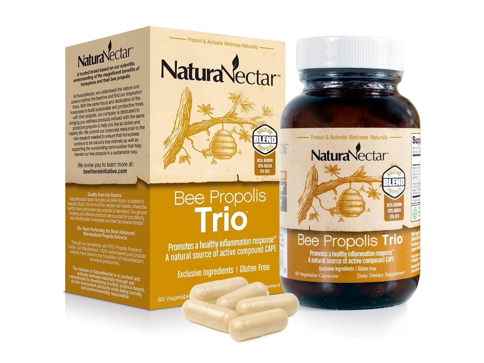 NaturaNectar Bee Propolis Trio Capsules 60 Capsules