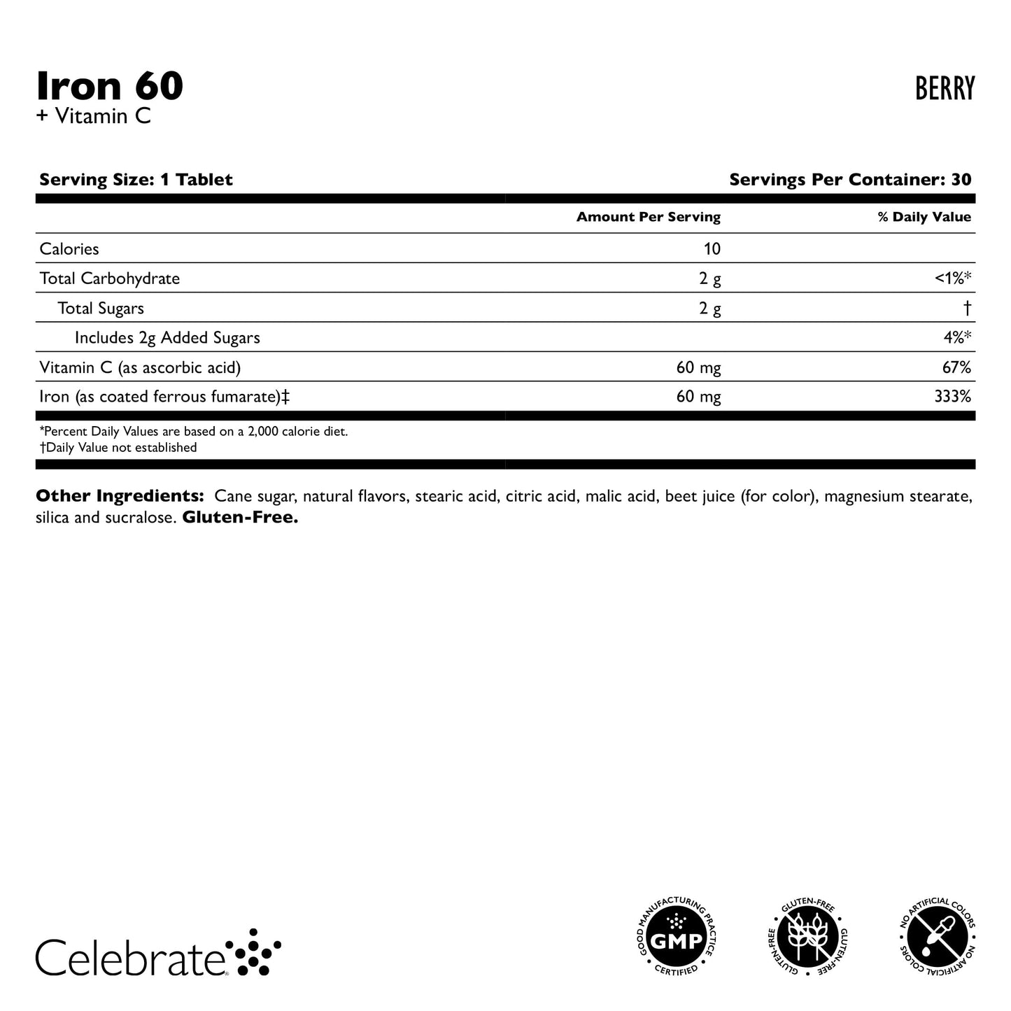 Celebrate Bariatric Supplements Bariatric Iron with Vitamin C Chewable Tablet, 90 Tablets