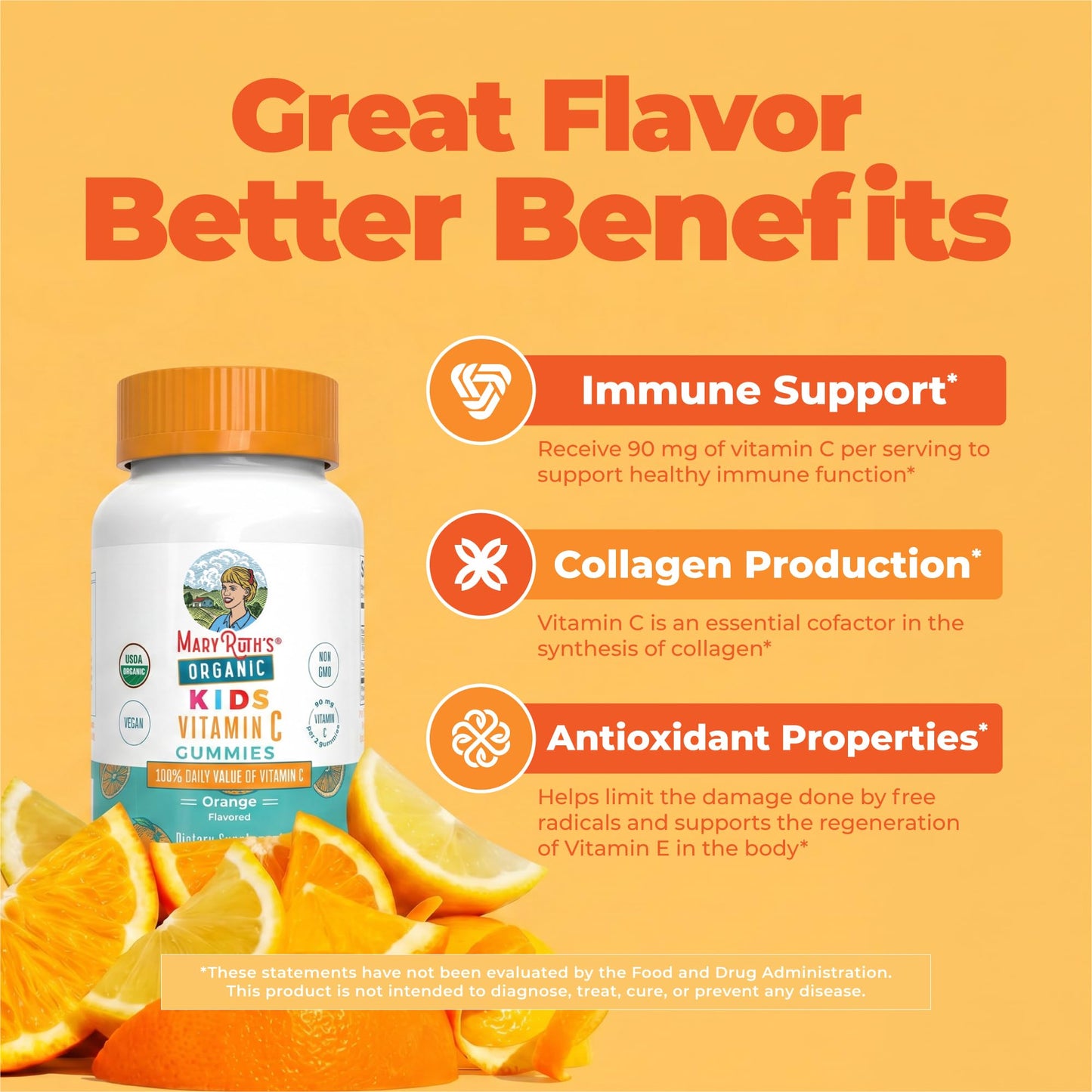 MARYRUTH'S Kids Vitamin C Gummies, 60 Gummies