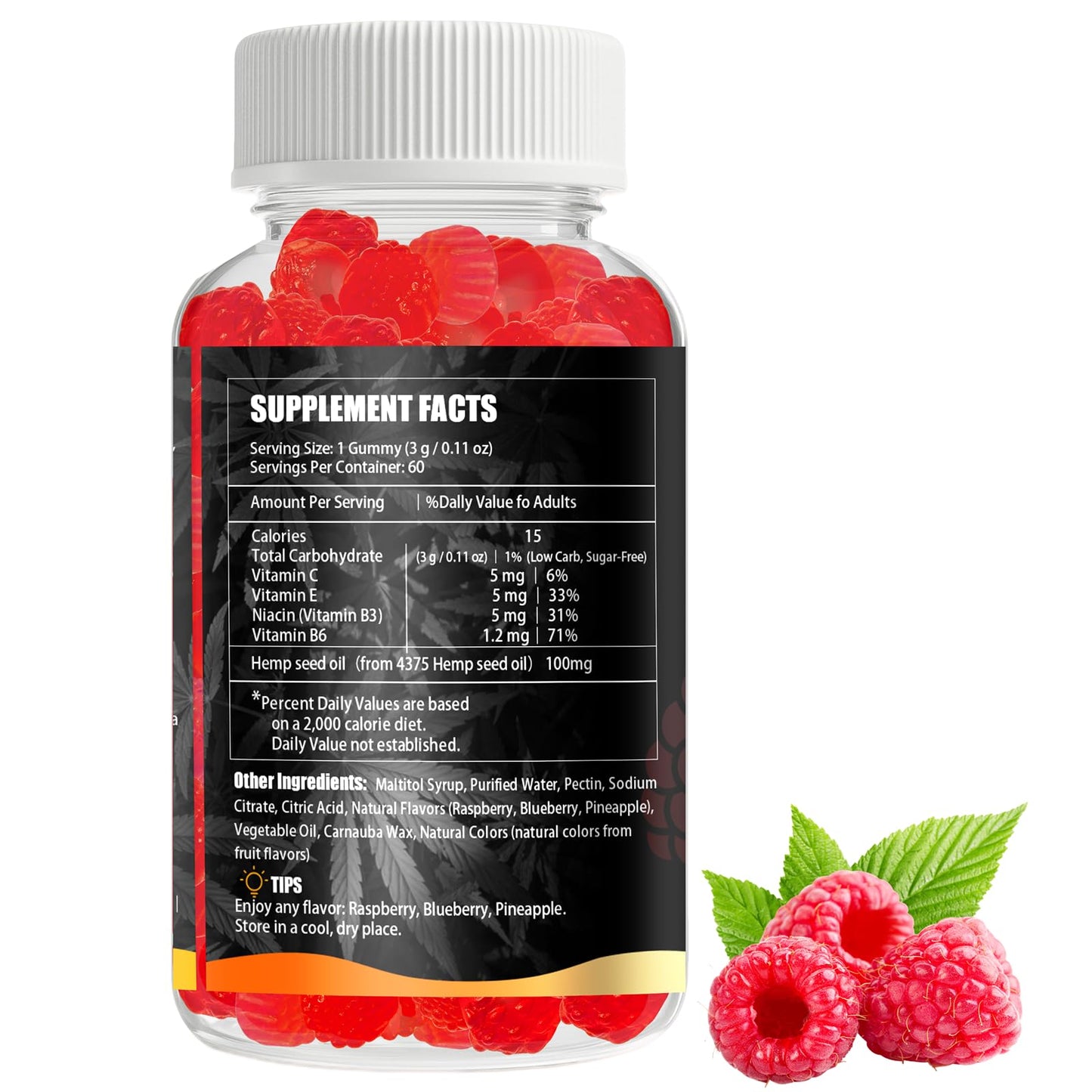 Felizlab Hemp Gummies for Sleep, Pain & Anxiety, Omega-3-6-9 & Vitamin B, 120 Count
