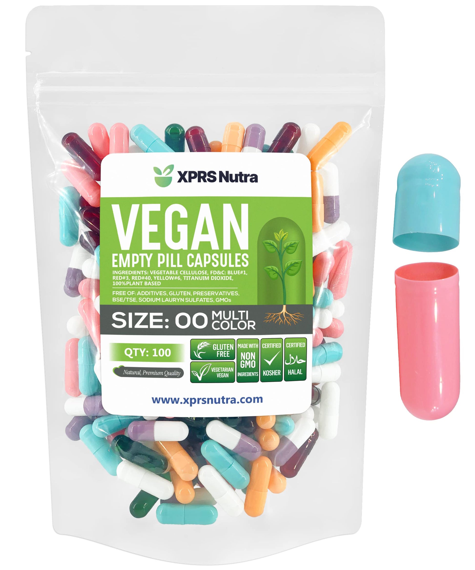 XPRS Nutra Size 00 Empty Capsules, 100 Count