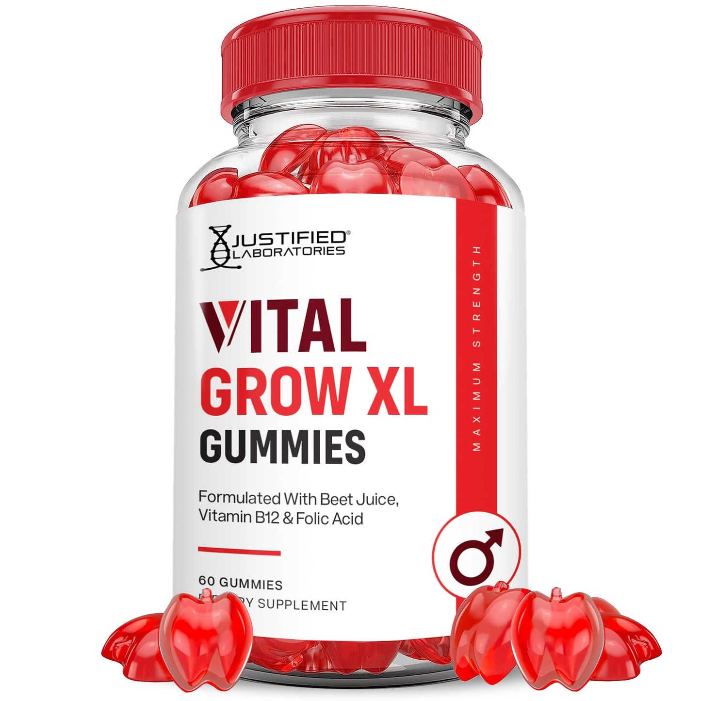 Justified Laboratories Vital Grow XL Gummies 60 Count