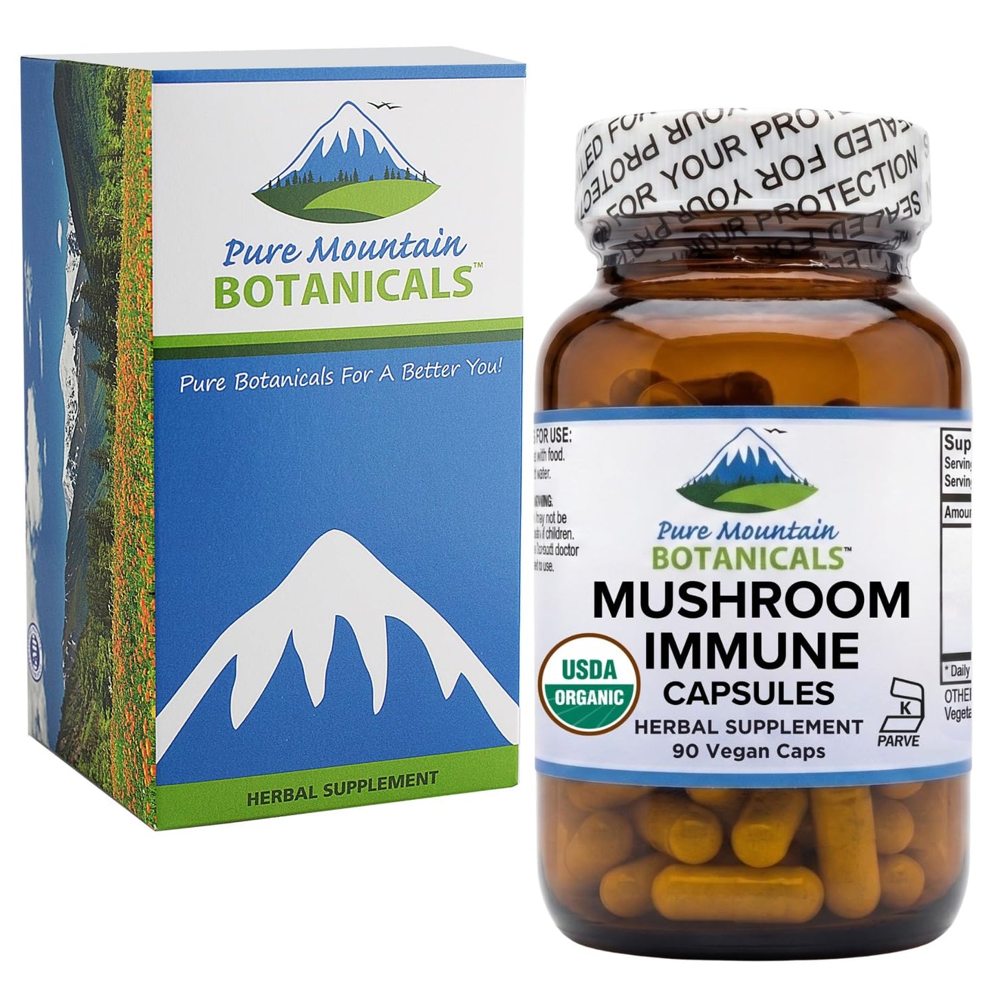 Pure Mountain Botanicals Mushroom Immune Capsules 90 Count
