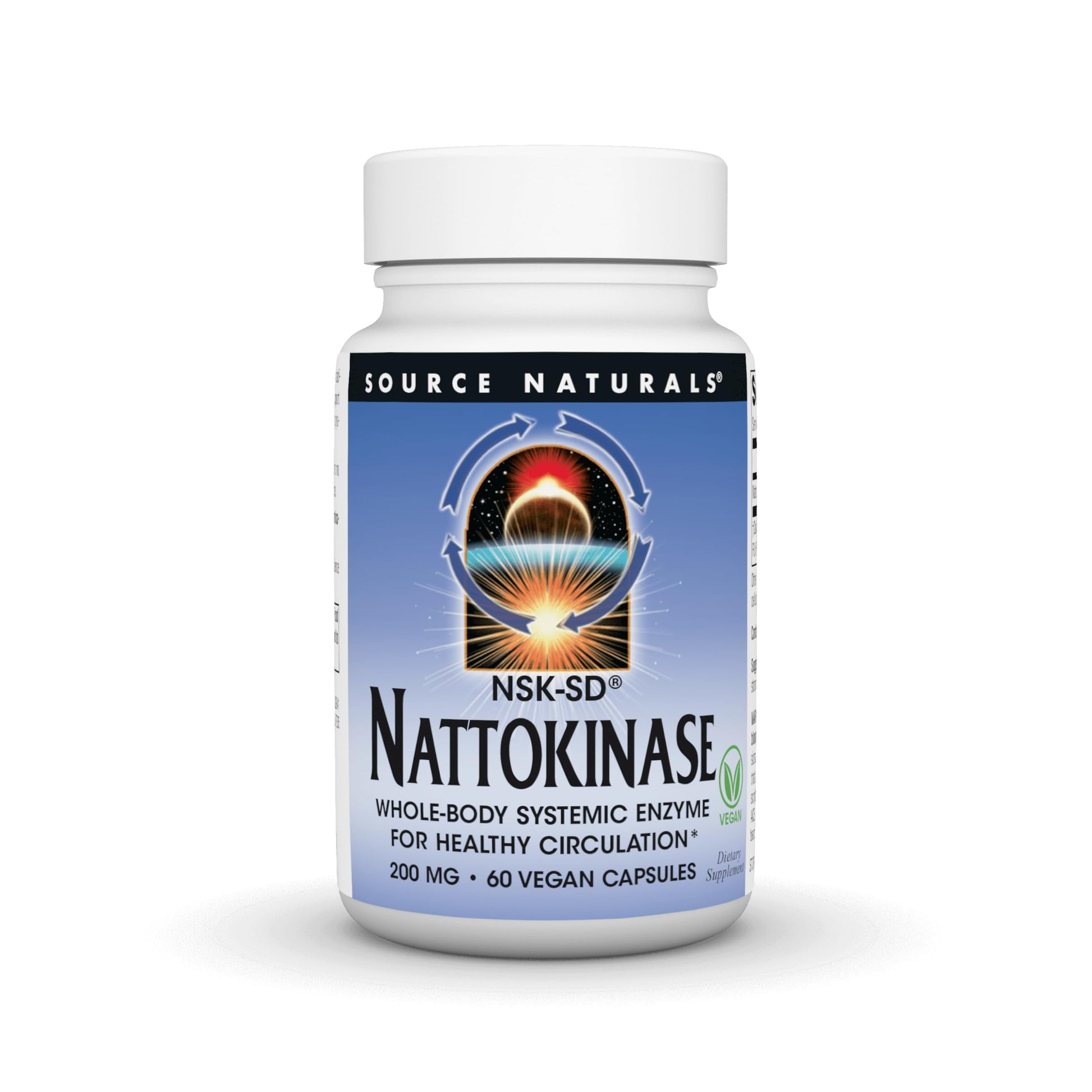 Source Naturals NSK-SD Nattokinase Whole Body Systemic Enzyme for Healthy Circulation, Capsule, 60 Count