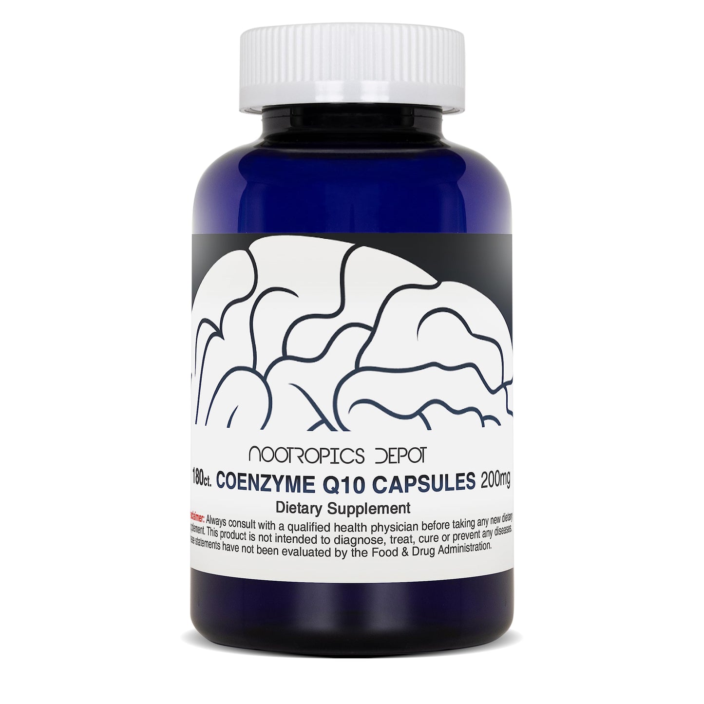 Nootropics Depot CoEnzyme Q10 Capsules 200mg Ubiquinone, 180 Capsules