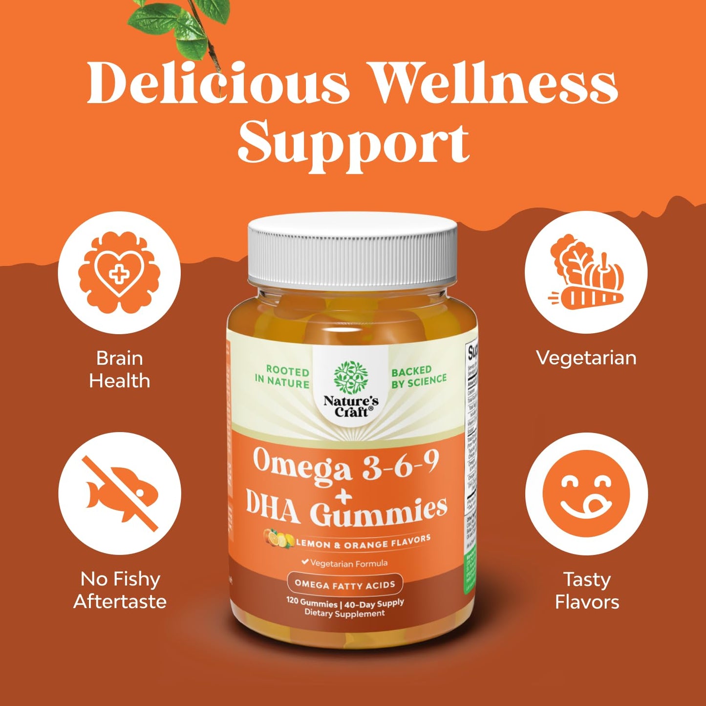 Natures Craft Omega-3 Gummies for Adults Gummy 120 Count