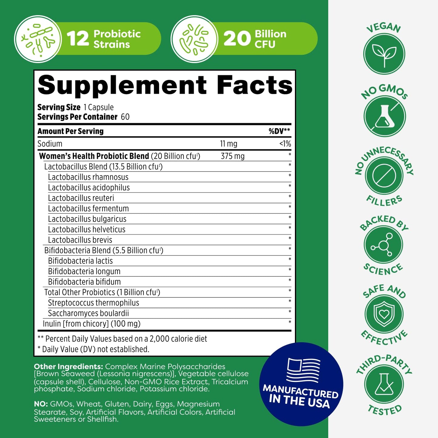 Probulin Women's Probiotic Capsule, 60 Count