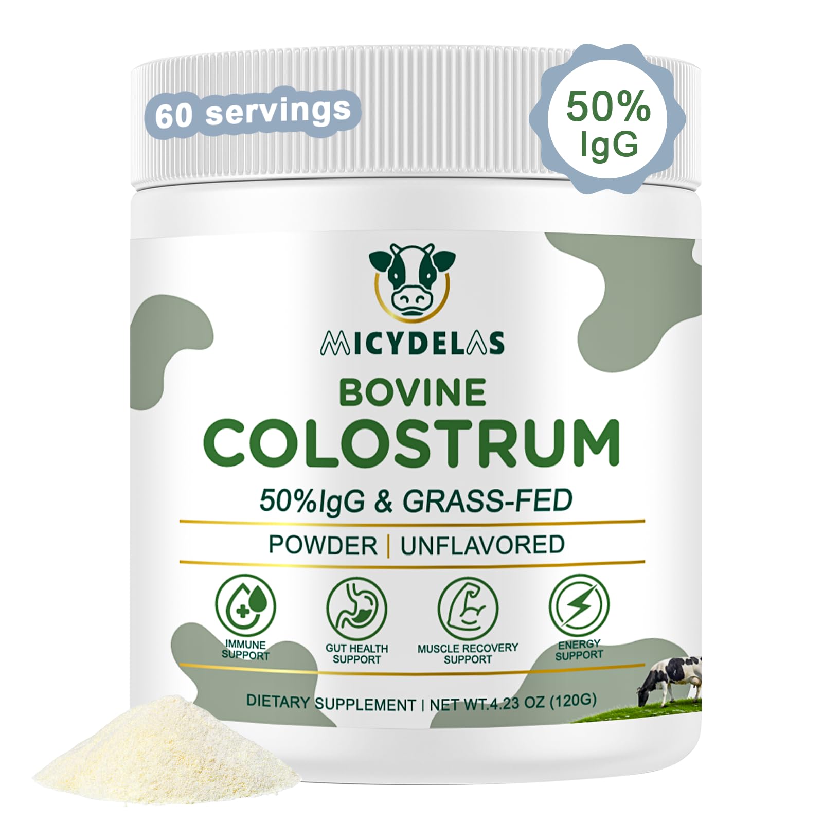 MICYDELAS Bovine Colostrum Supplement Powder 4.23 Ounce
