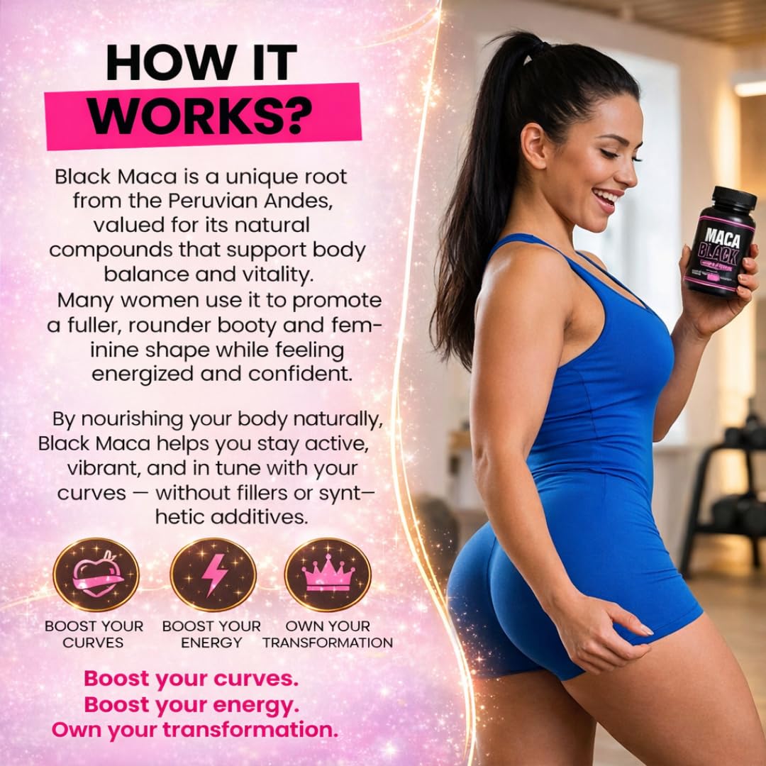 Curvy Fruit Genuine Black Maca Root Capsules, 1 Count