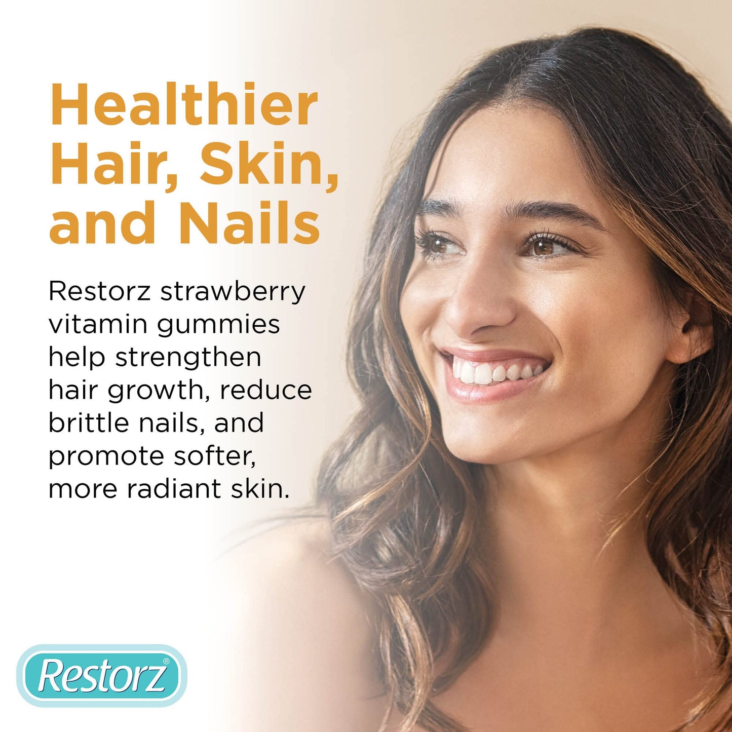 Restorz Biotin Gummy Vitamins for Hair, Skin, and Nails, Strawberry Flavor, 12-Pack