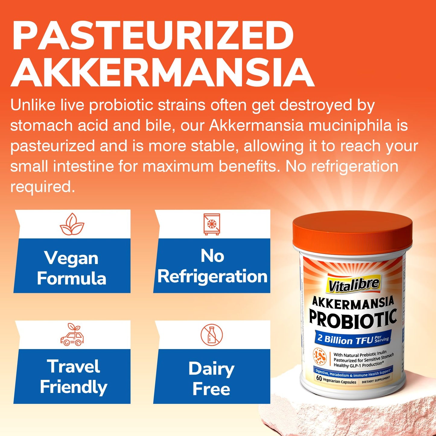 Vitalibre Akkermansia Muciniphila Probiotic Capsule, 60 Capsules