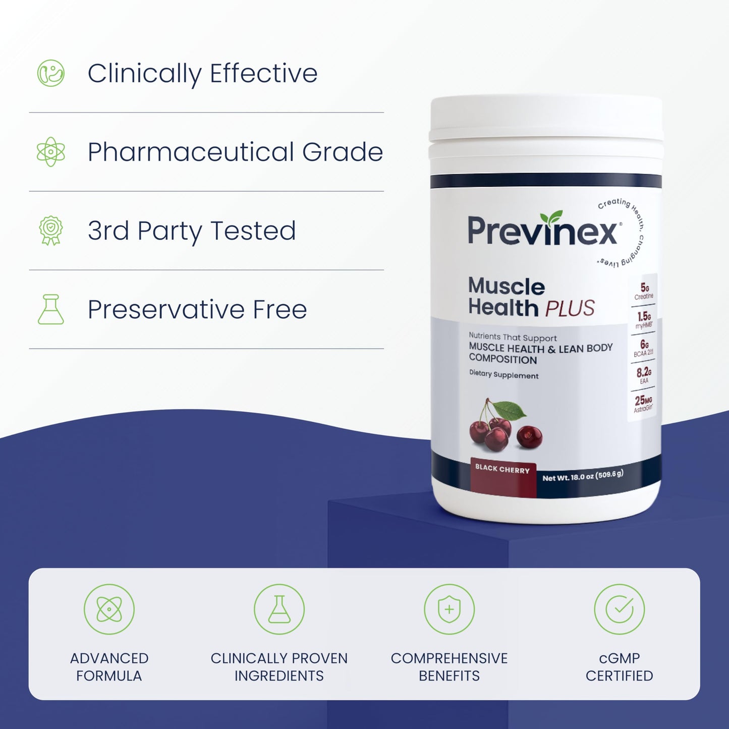 Previnex Muscle Health Plus All-in-One Creatine Monohydrate & Amino Acids Powder with myHMB & AstraGin – BCAA 2:1:1 and Essential Amino Acids Supplement for Strength, Recovery & Lean Muscle, Cherry 18