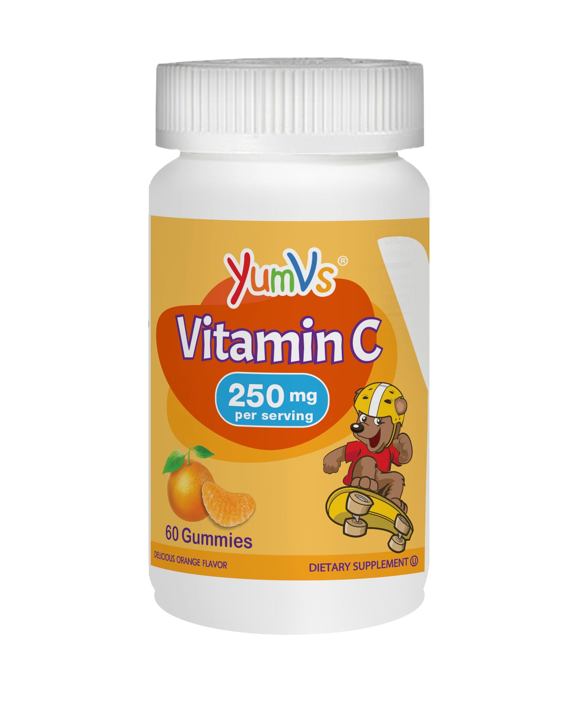 YUM-V'S Chewable Vitamin C Gummies for Kids, 60 Count