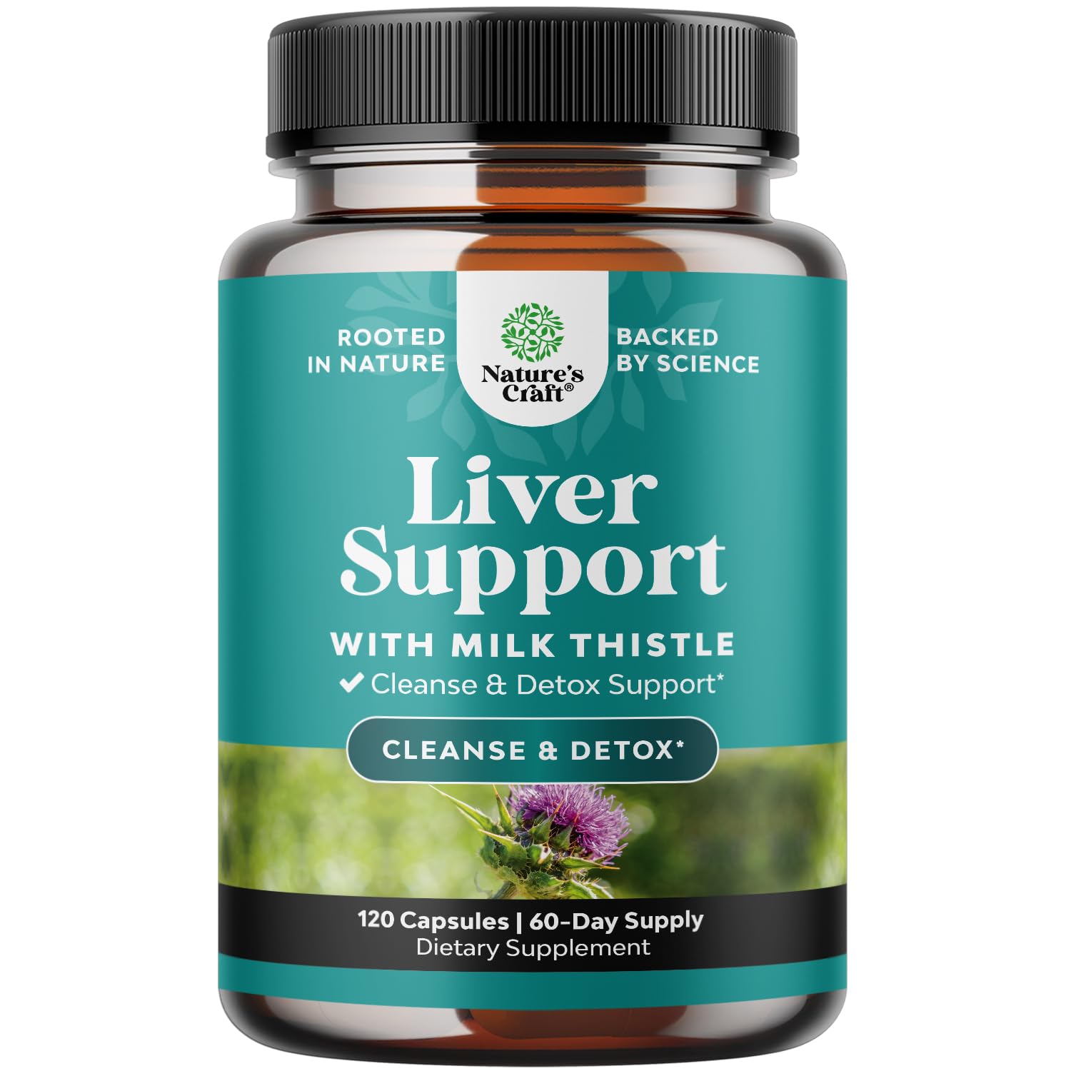 Natures Craft Liver Cleanse Capsules with Milk Thistle, Choline & Dandelion, 120 Capsules