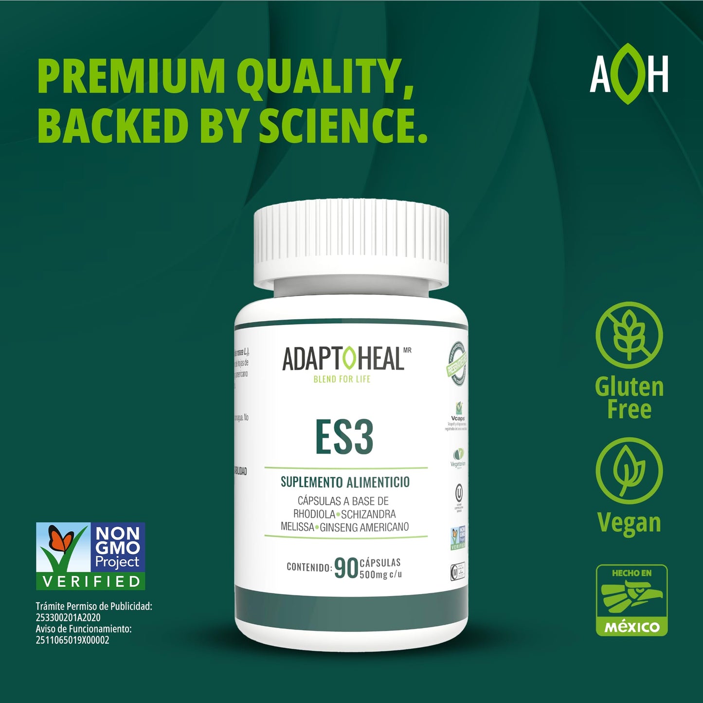 ADAPTOHEAL Adaptogenic Supplement Capsules 90