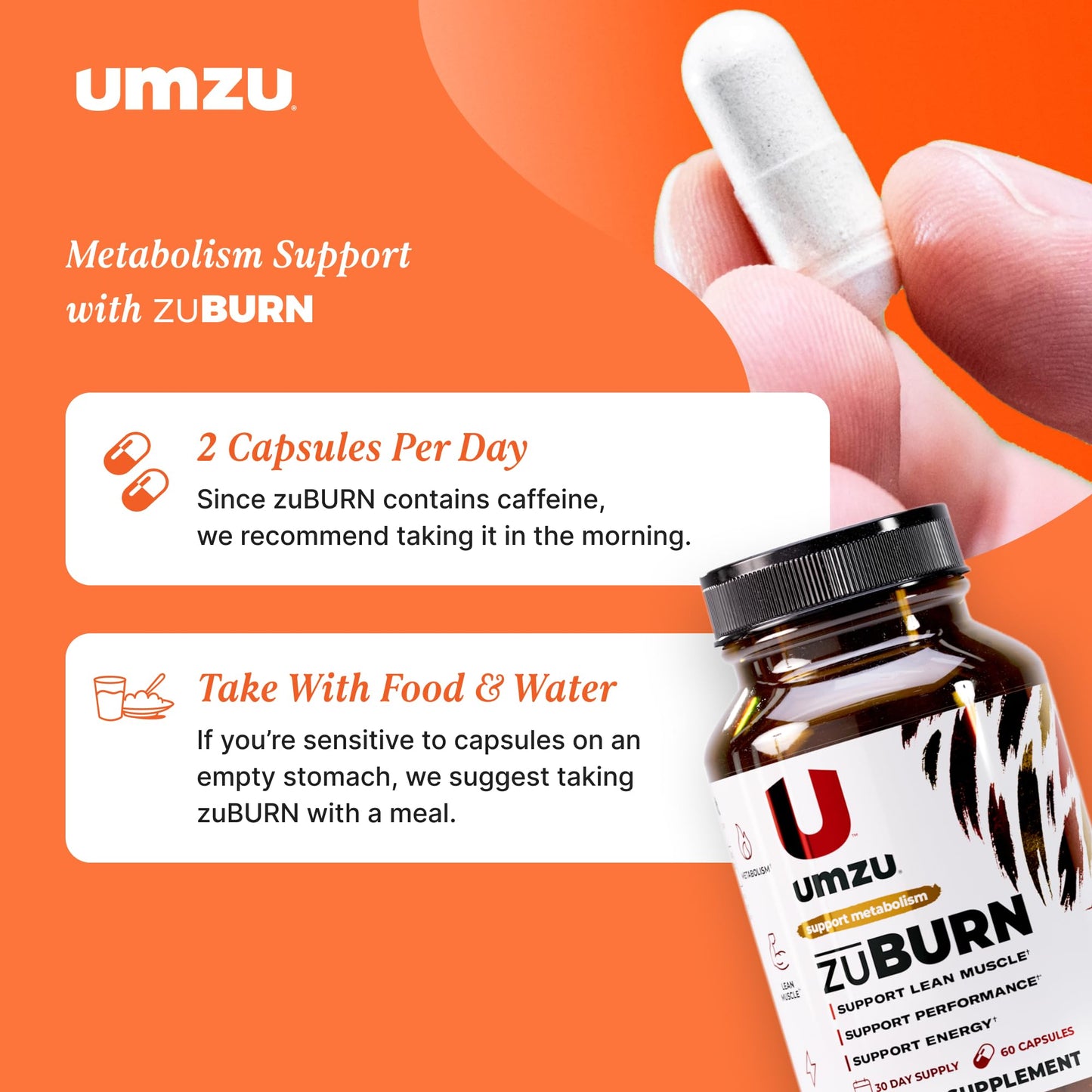 UMZU ZuBurn Energy Support Capsule, 60 Count