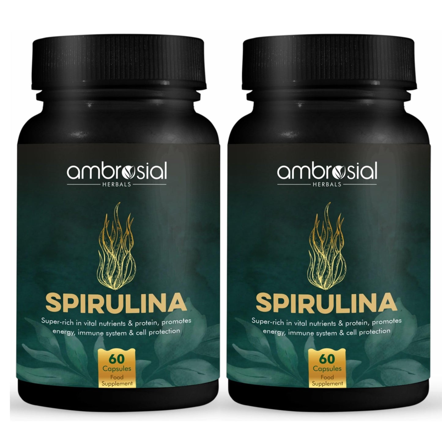 AMBROSIAL Spirulina Capsules 500 mg, 120 Capsules