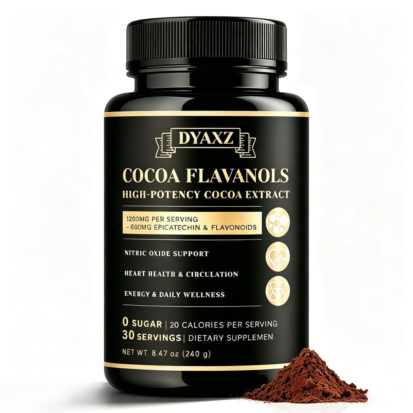 DYAXZ High Flavanol Cocoa Powder 8.6 Ounces