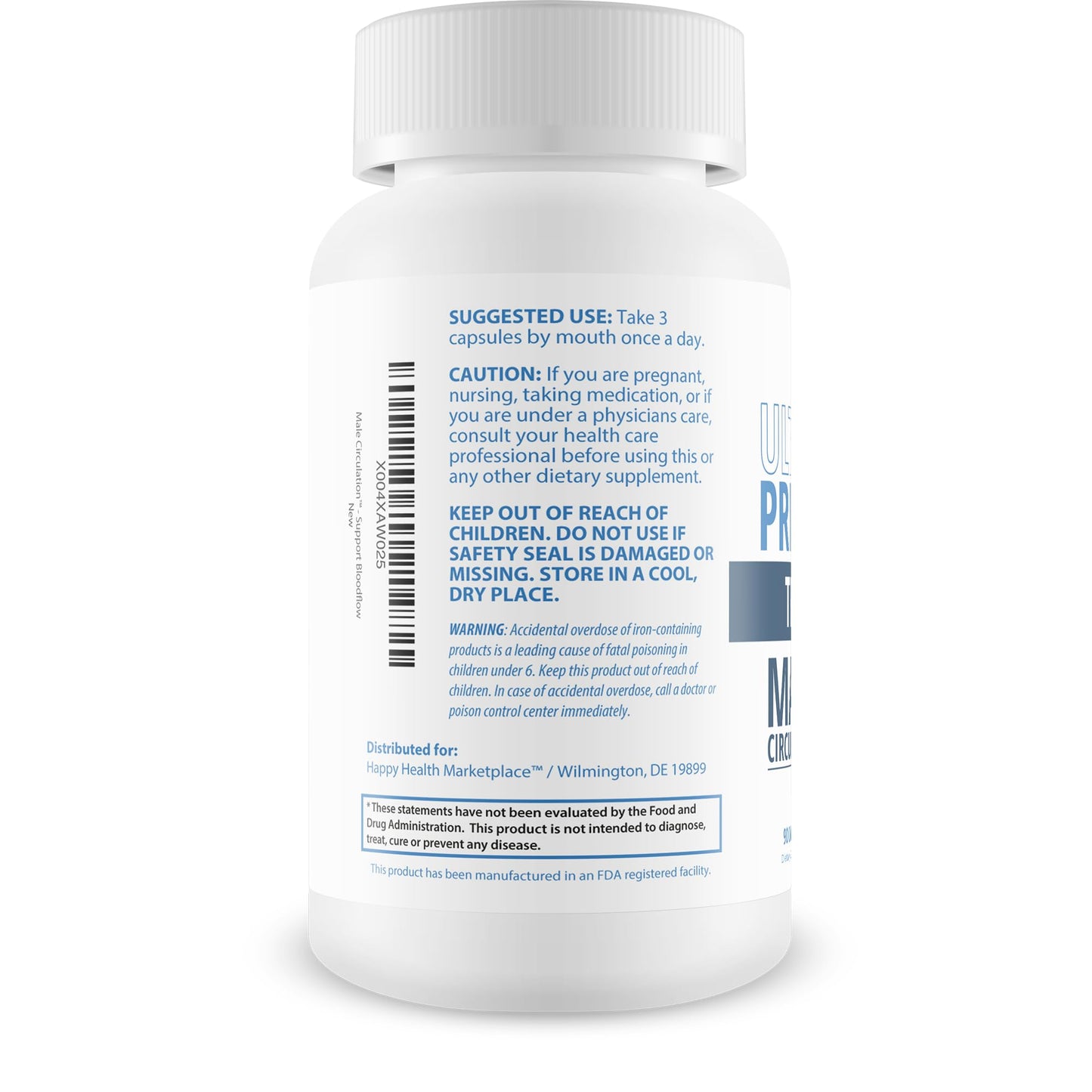 Happy Health Marketplace Ultra Prime TRT BloodFlow Booster Capsule, 90 Count