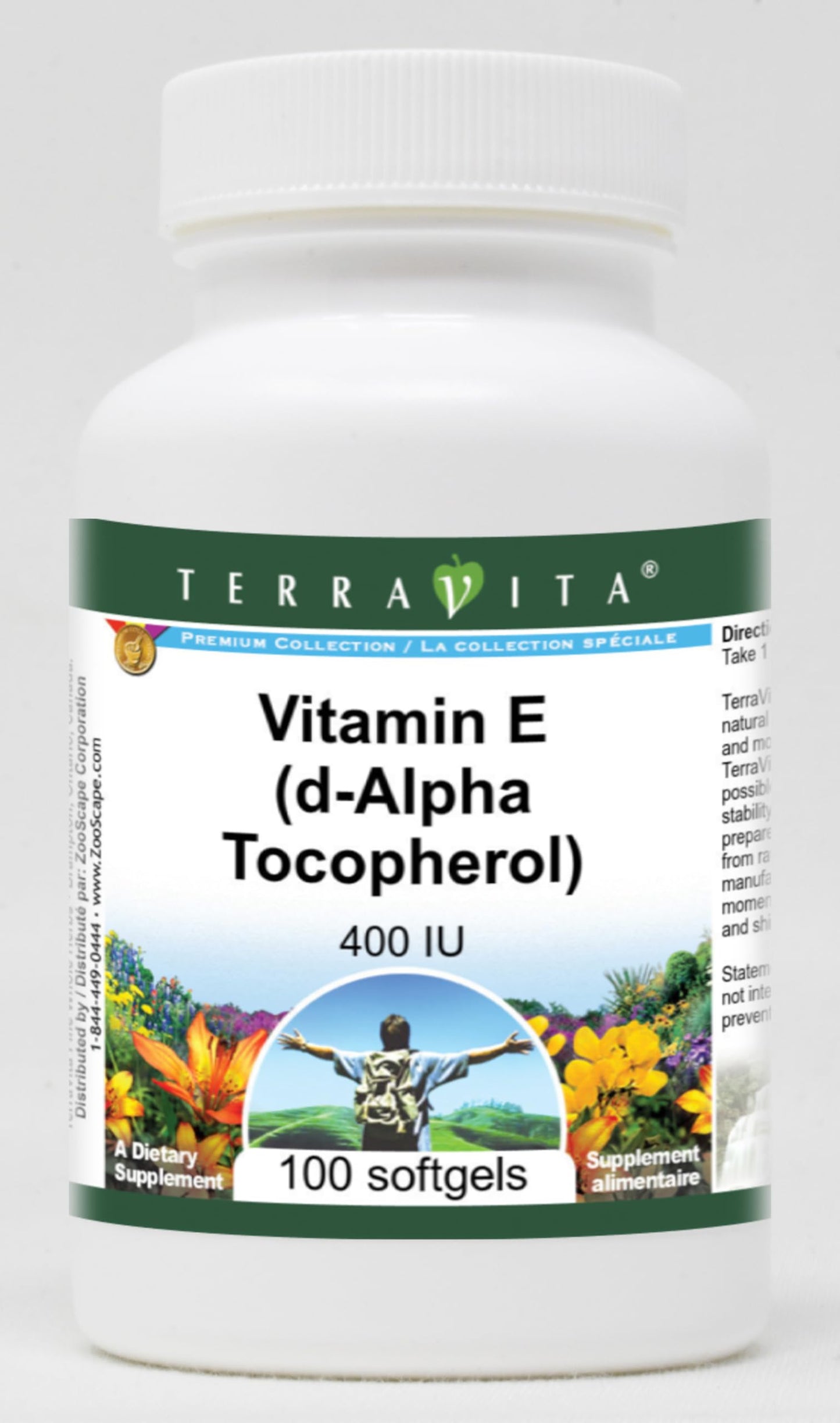 Terravita Vitamin E (d-Alpha Tocopherol) - 400 IU Softgels 100 Softgels