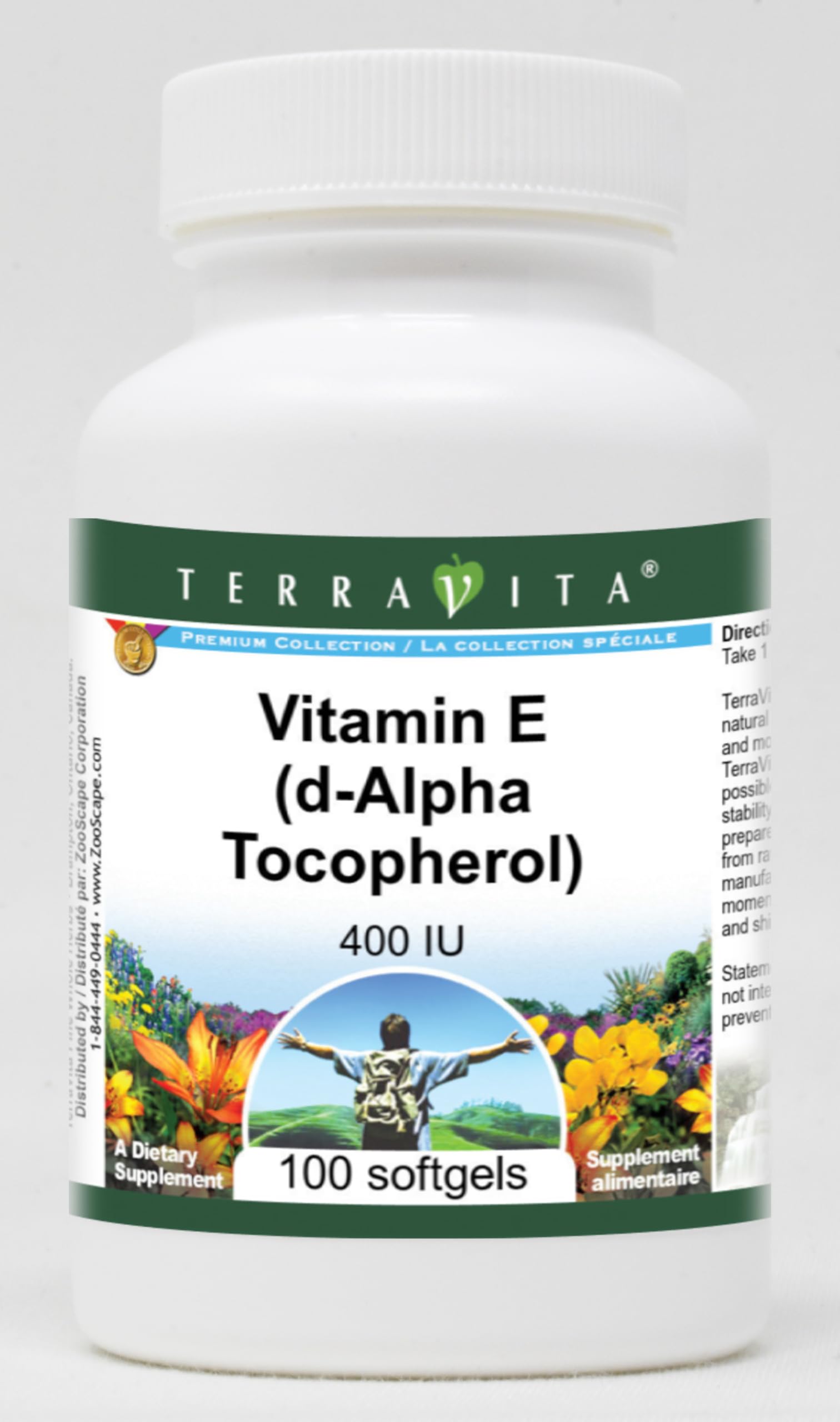 Terravita Vitamin E (d-Alpha Tocopherol) - 400 IU Softgels 100 Softgels