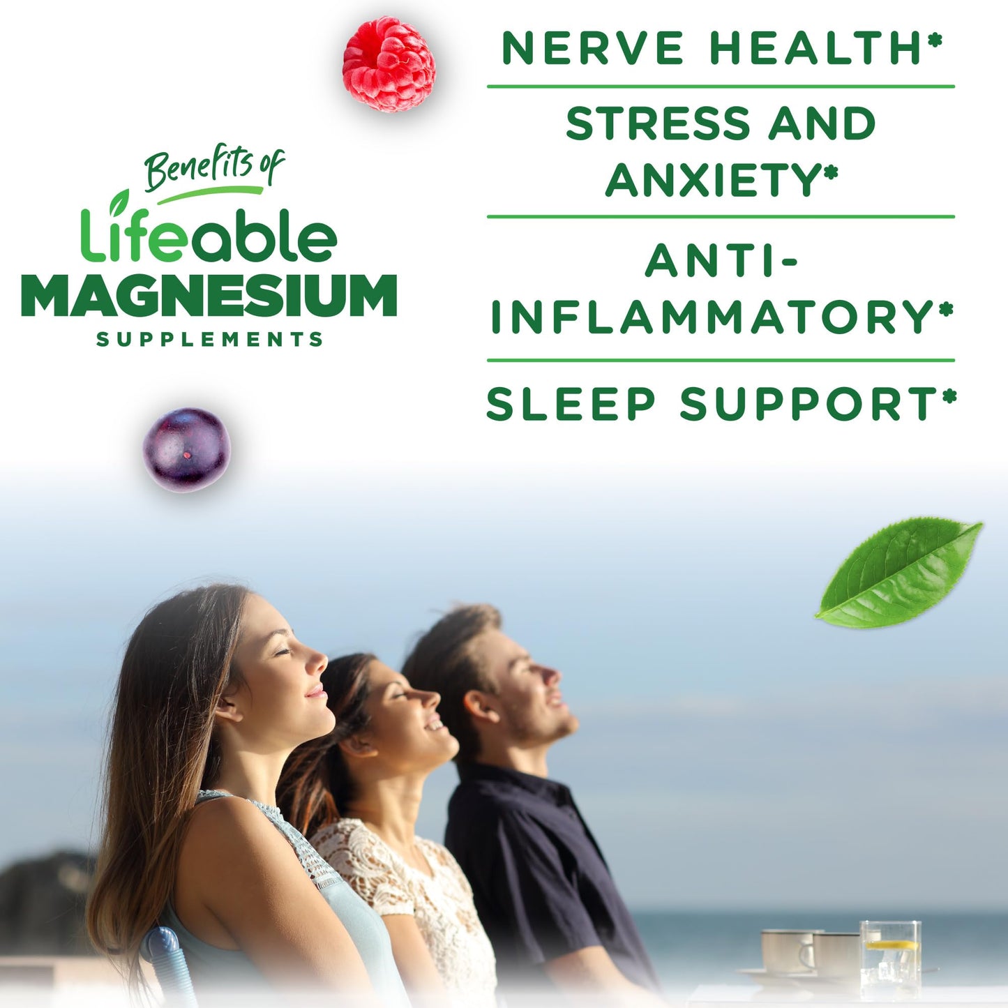 Lifeable Magnesium Citrate Gummies 250mg Elemental Magnesium from 2,130mg Magnesium Citrate, 90 Gummies