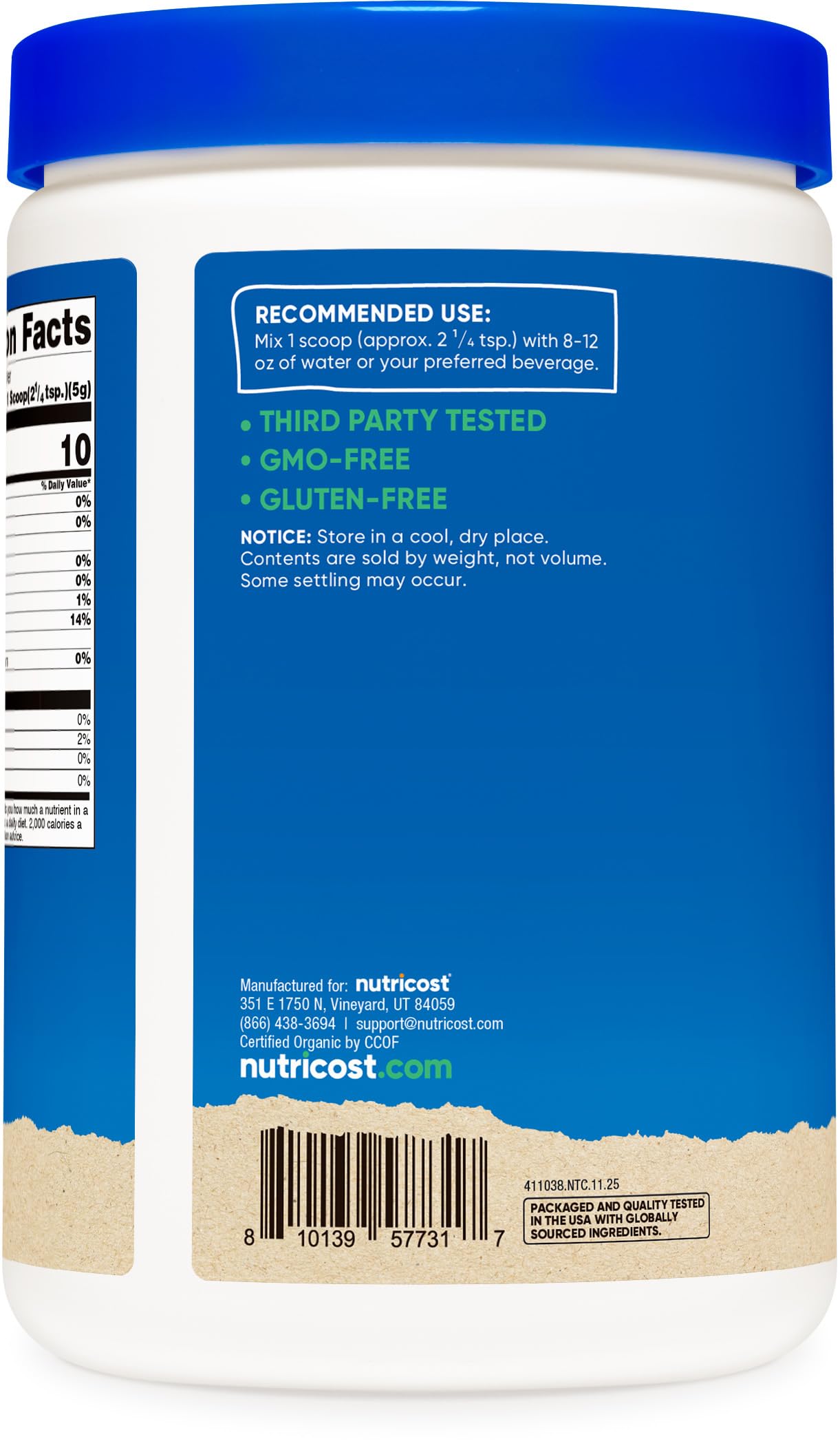 Nutricost Organic Acacia Fiber Powder, 16.2 oz