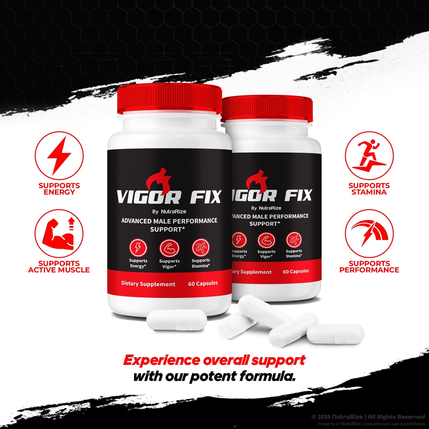 NutraRize Vigor Fix Male Supplement 300 Capsules