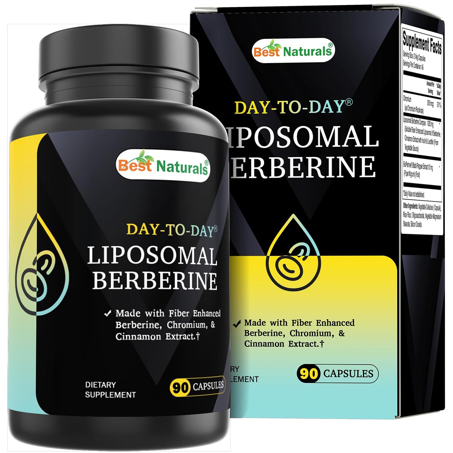 Best Naturals Liposomal Berberine 1200 mg Capsules, 90 Count