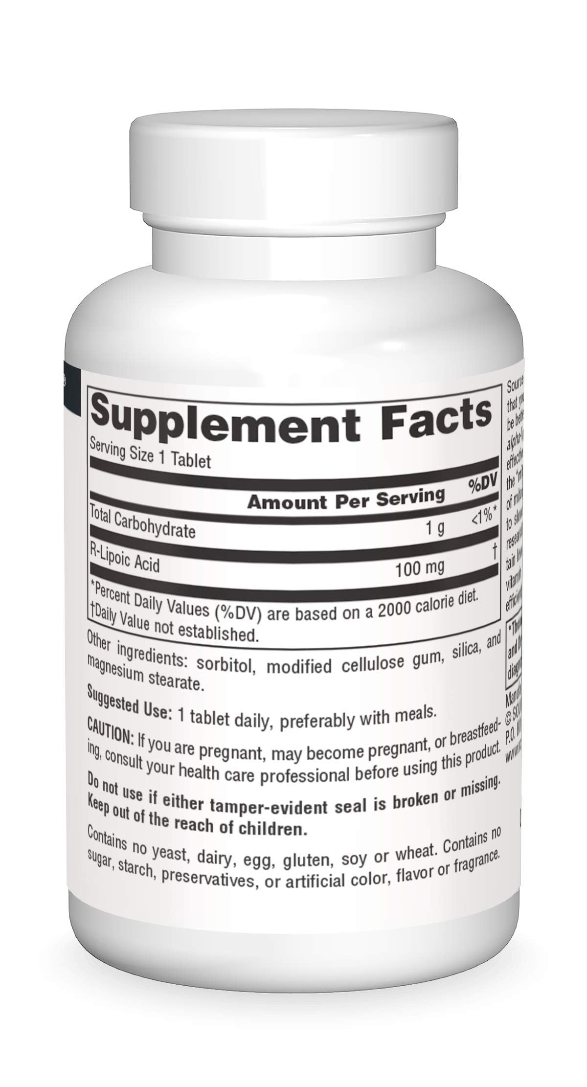 Source Naturals R-Lipoic Acid 100mg Tablet, 30 Tablets