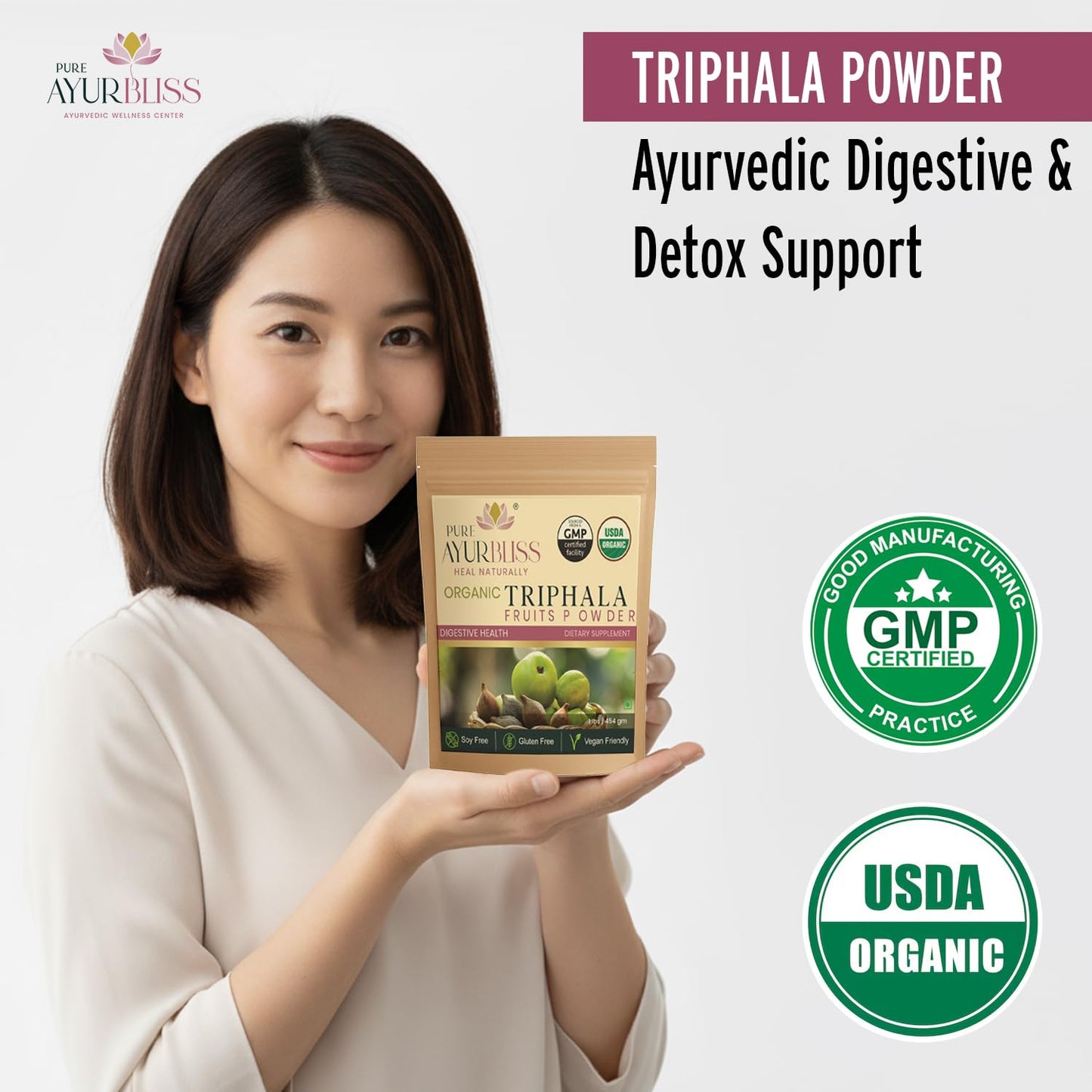 PureAyurbliss Triphala Powder 16 oz