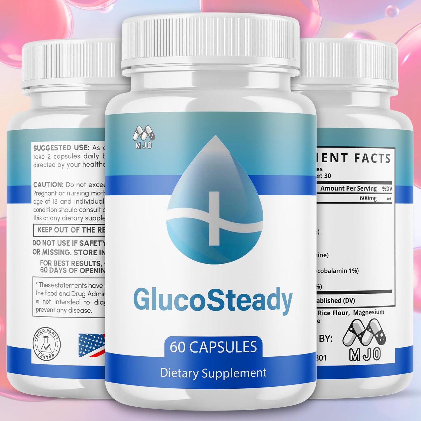 MJO GlucoSteady Capsules, 120 Count