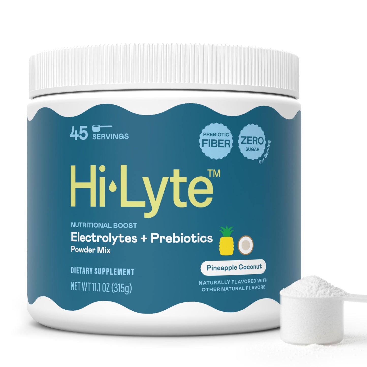 Hi-Lyte Electrolytes + Prebiotic Fiber Powder Pineapple Coconut, 11.1 oz