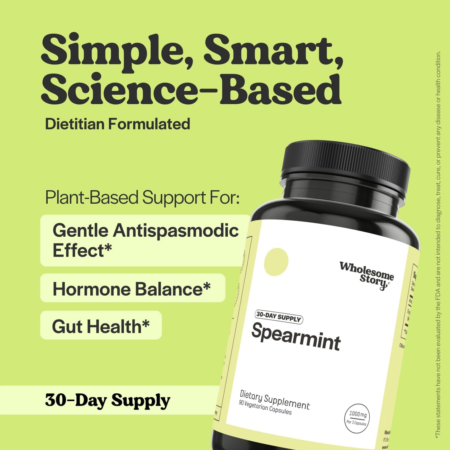 Wholesome Story Spearmint + Myo-Inositol & D-Chiro Inositol, MTHF & Vitamin D3 Powder 120