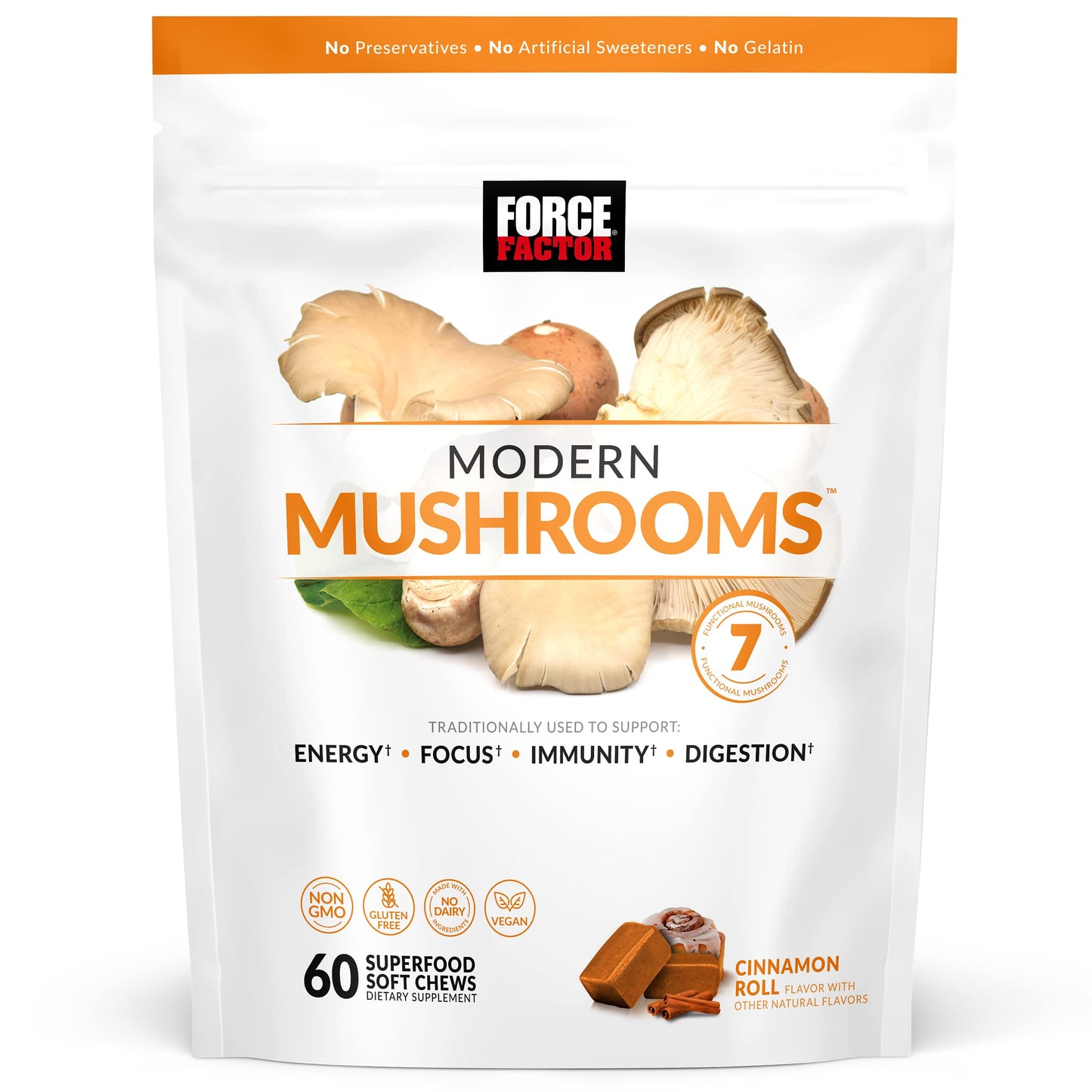 Force Factor Smarter Greens Superfood Soft Chews with Probiotics & Lions Mane & Turkey Tail Mushrooms, 60 Count