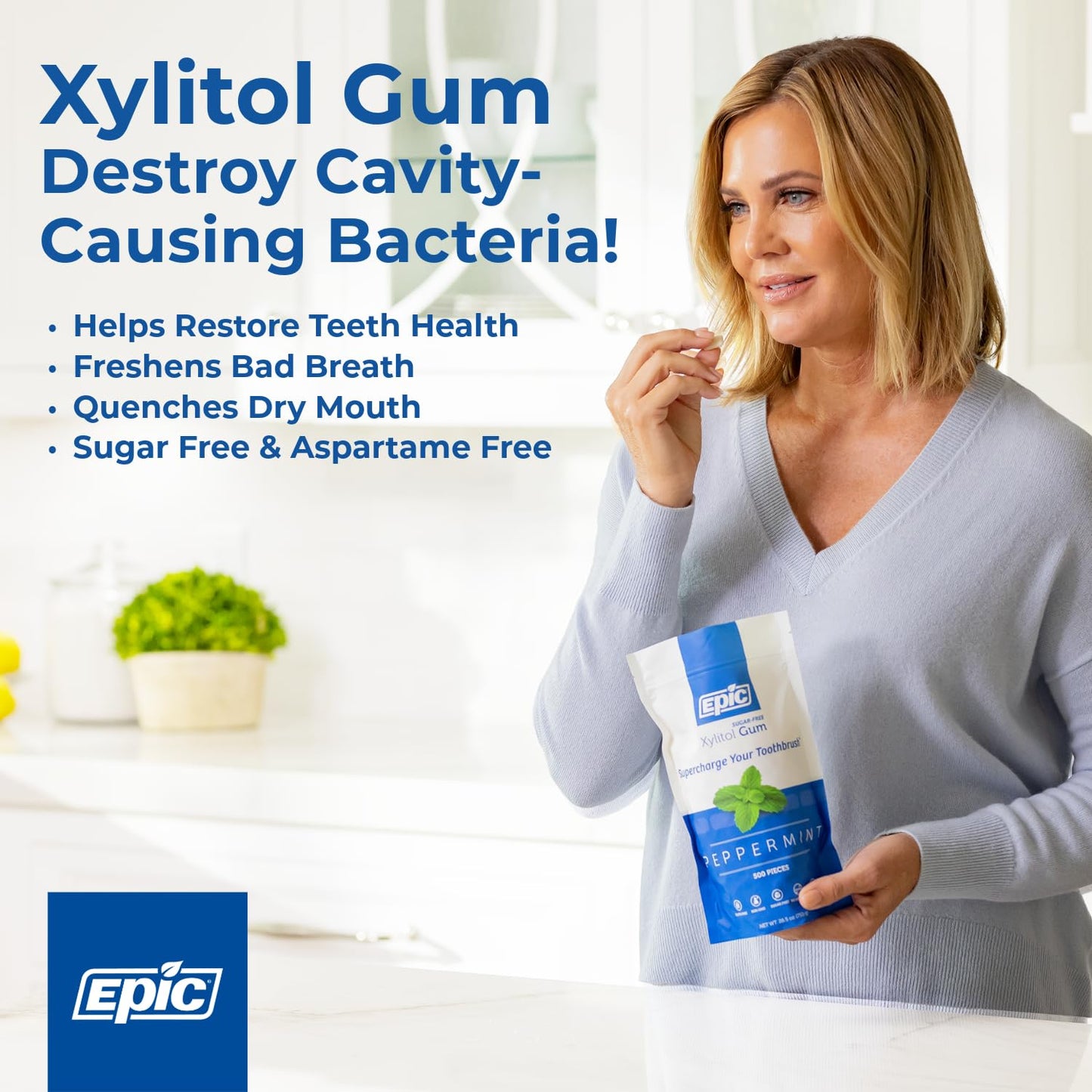 Epic Xylitol Peppermint Gum Tablet 144 Tablets