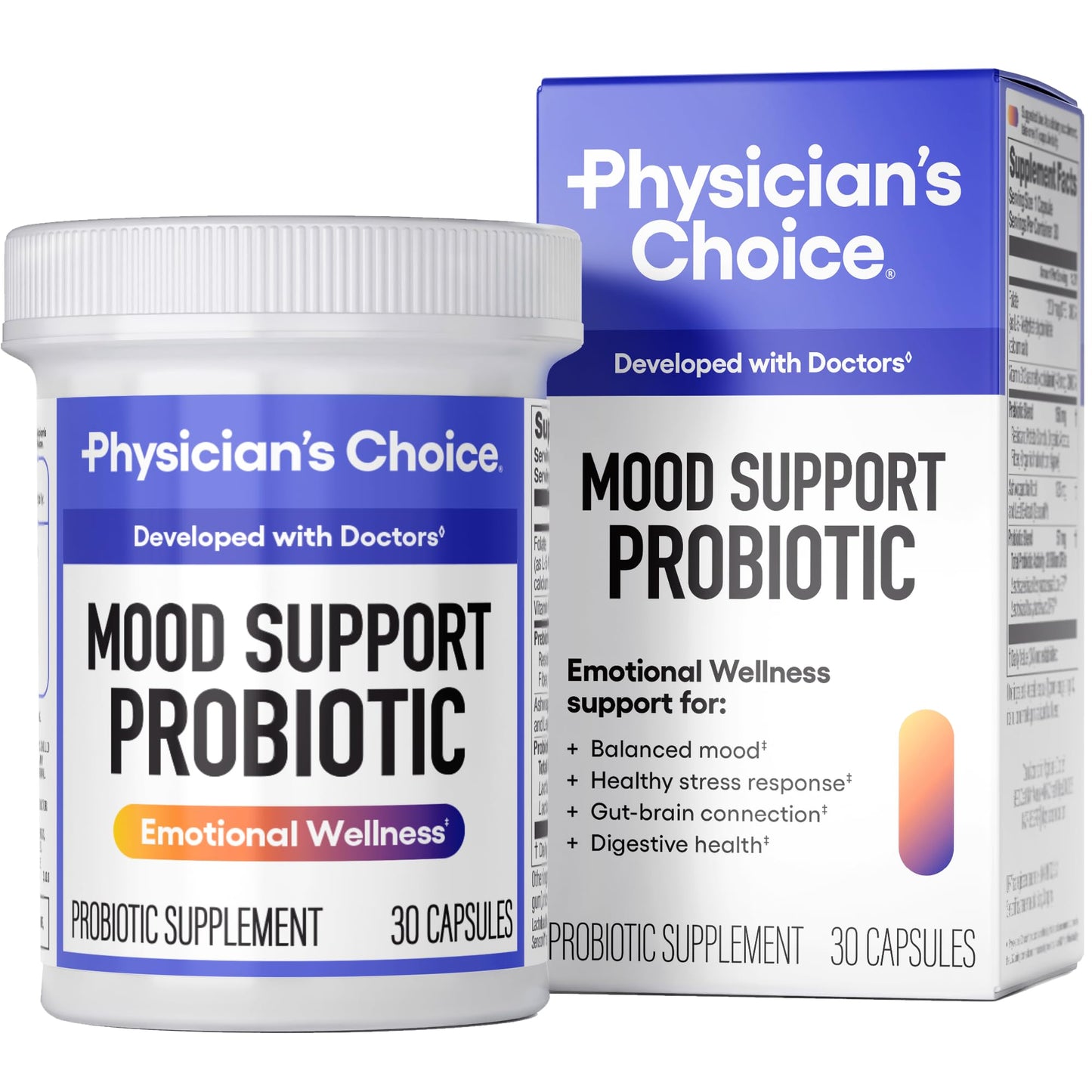 Physician's CHOICE Mood Support Probiotic Capsule, 30 Capsules