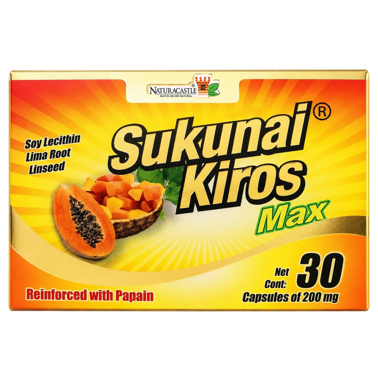 Five Brothers Products Sukunai Kiros Max Dietary Supplement with Papain Capsules, 60 Count