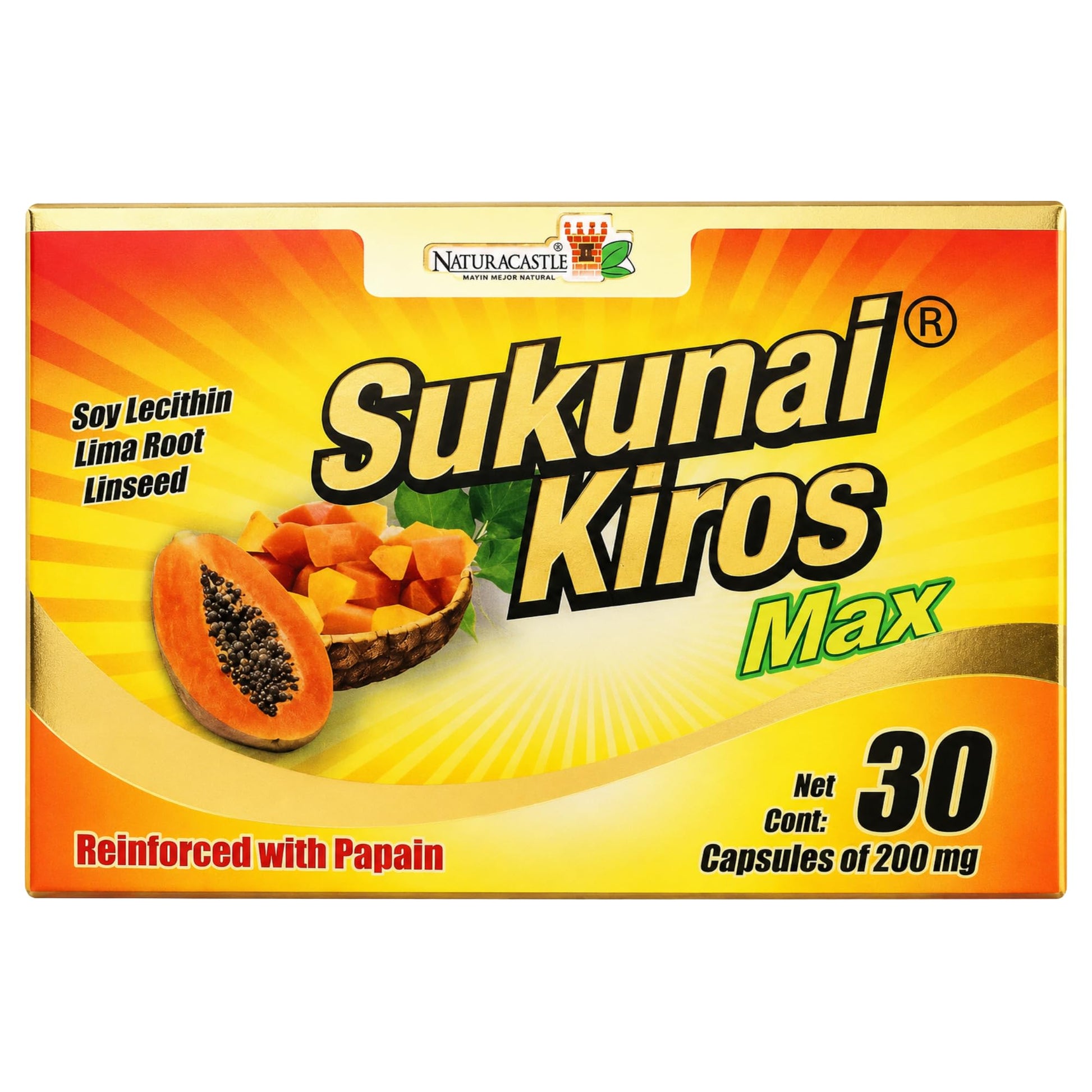 Five Brothers Products Sukunai Kiros Max Dietary Supplement with Papain Capsules, 60 Count