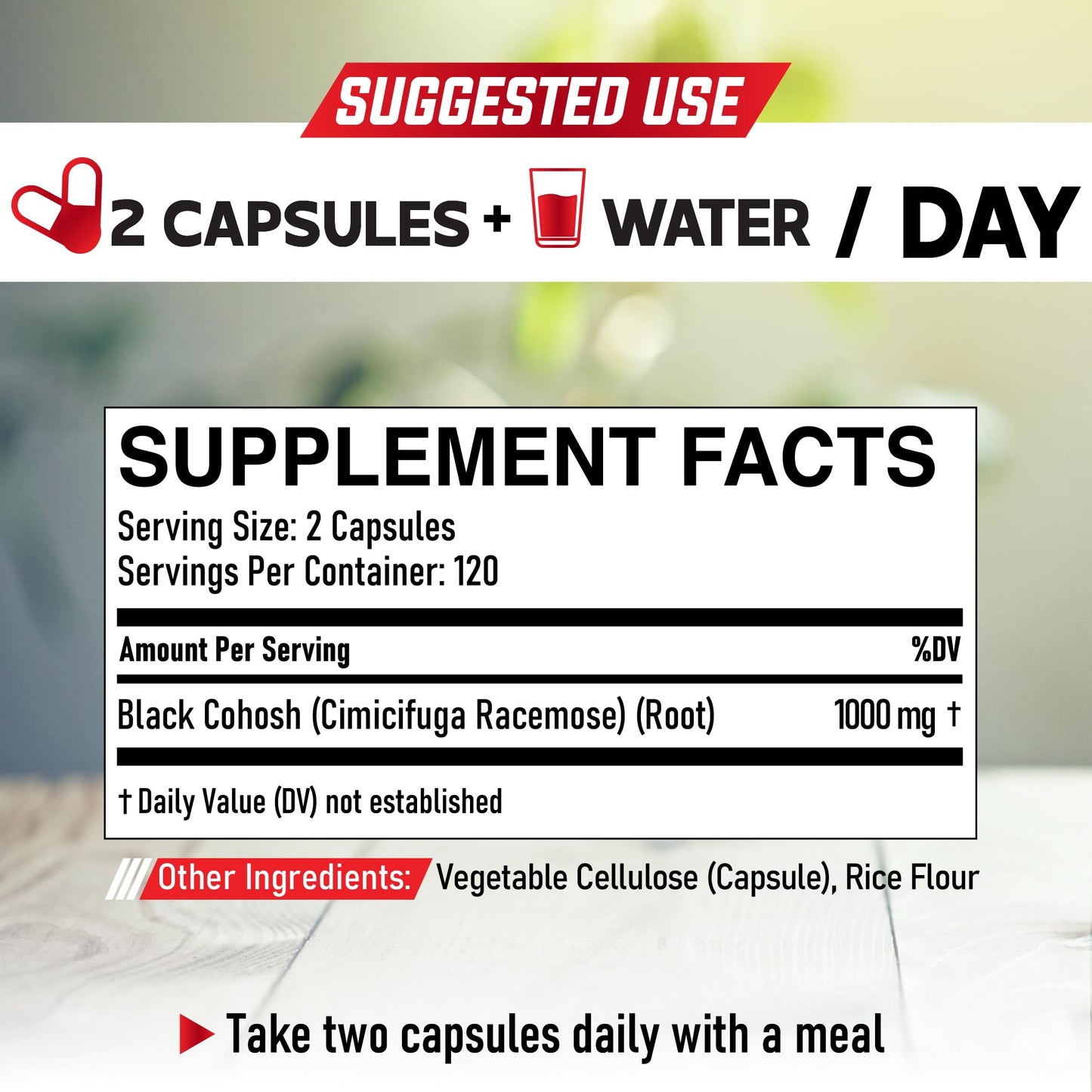 DEDICAD 1000mg Black Cohosh Capsules 240 Count