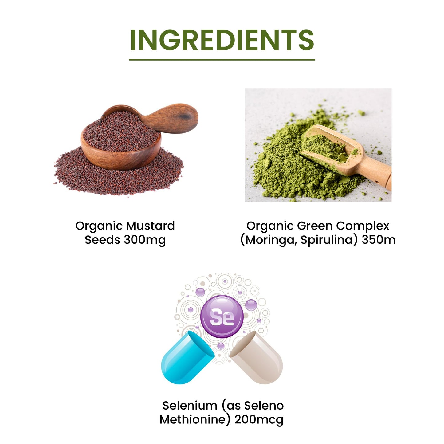 Green Organic Supplements Selenium Seleno-Methionine Capsule 1 Count